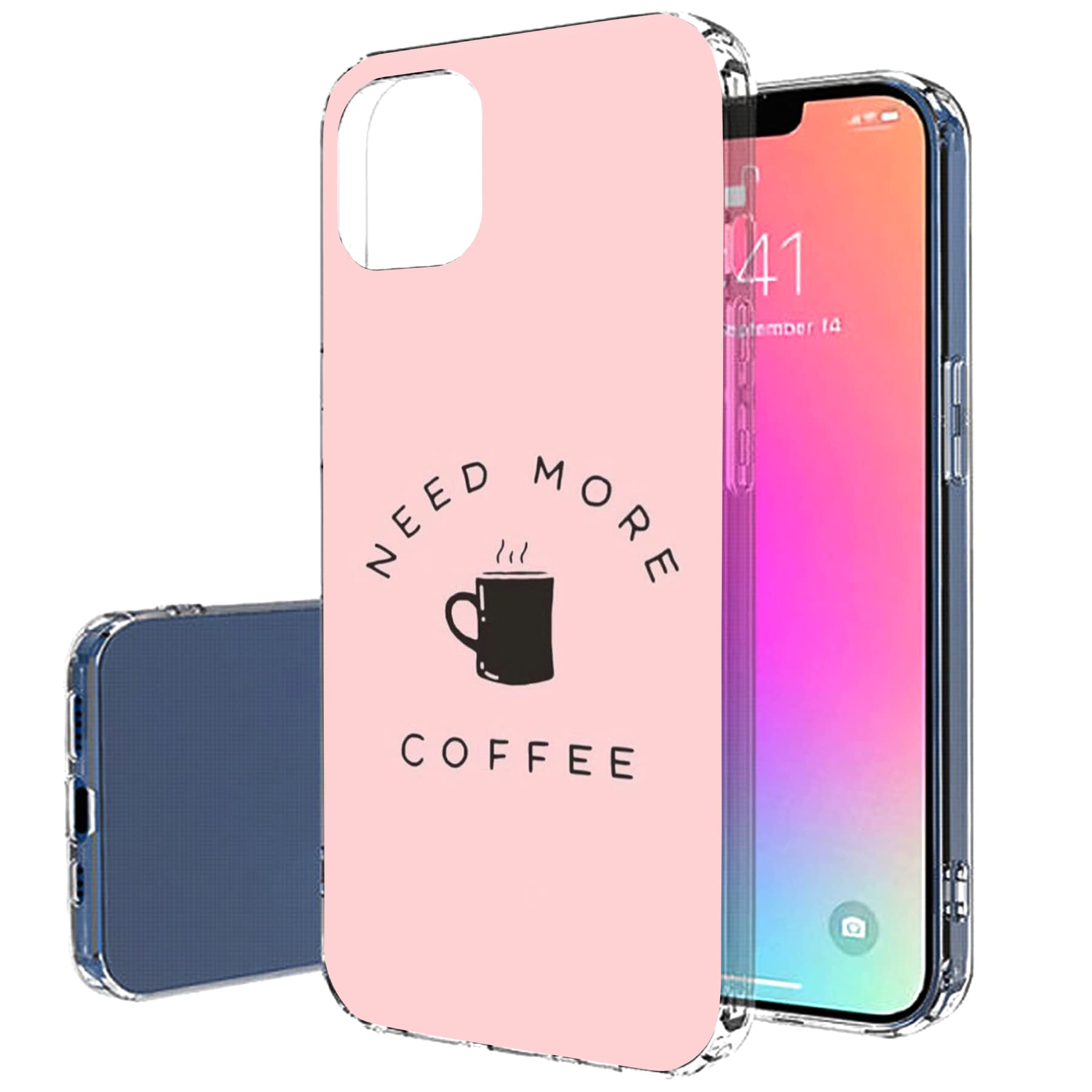 VIBECover Slim Protective Case for Apple iPhone 13 Pro Max - Flexible TPU Shockproof Cover with Total Guard Technology (Coffee Design) - Perfect for Daily Use, Work & Travel Protection
