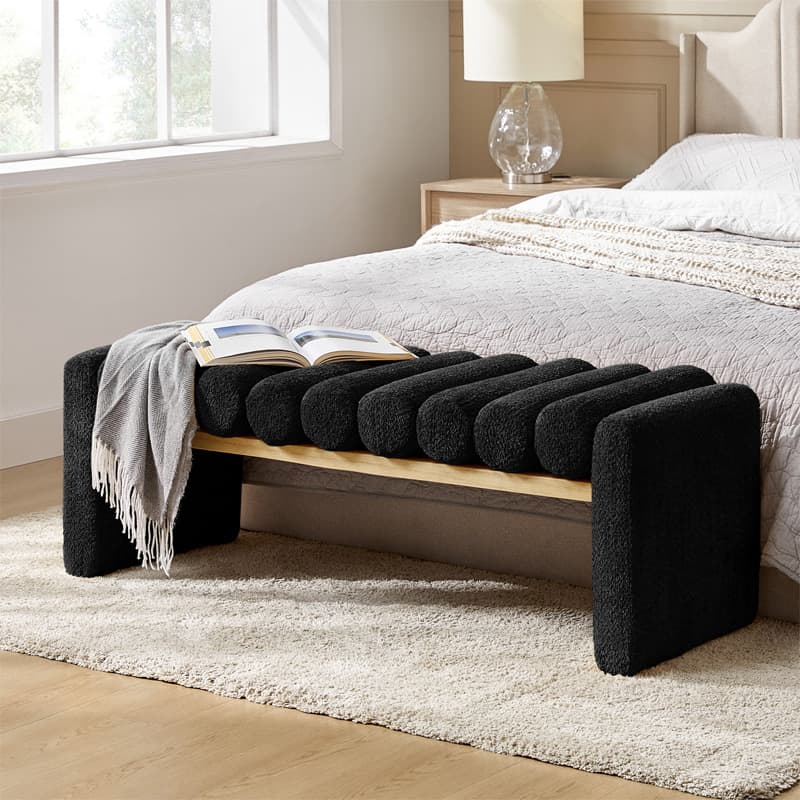Modern Functional Bench with Solid Wood Seat Frame - Stylish Entryway, Living Room, or Bedroom Seating - Durable & Comfortable for Home Decor