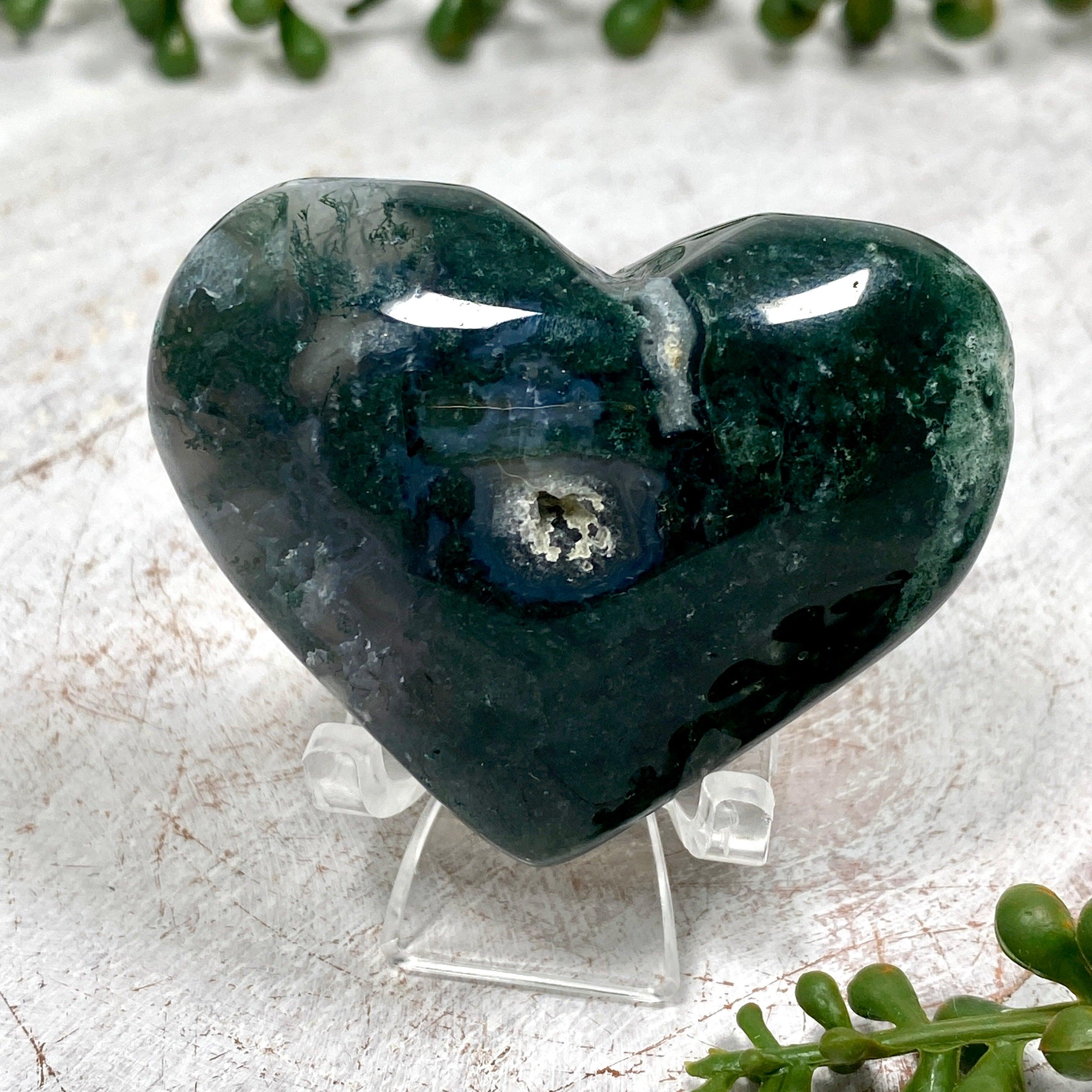 Natural Moss Agate Heart Pendant - Healing Crystal Jewelry for Love & Emotional Balance - Perfect for Meditation, Gifts & Spiritual Healing