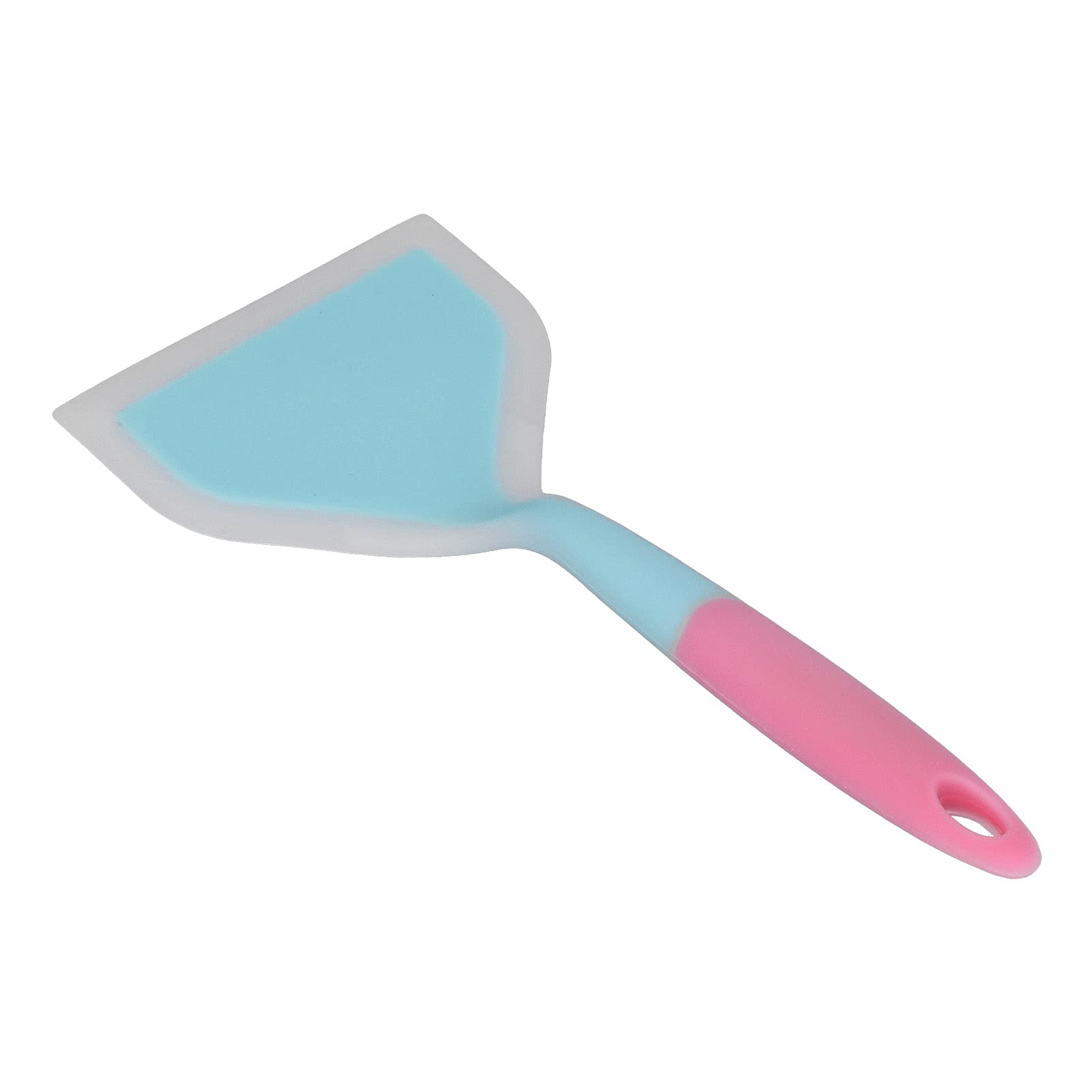 Non-Stick Silicone Wide Spatula - Heat Resistant Cooking Turner for Pancakes, Eggs, Meat & Tamagoyaki - Blue Flexible Kitchen Spatula for Flipping, Scraping & Serving - Perfect for Breakfast, BBQ & Japanese Cuisine