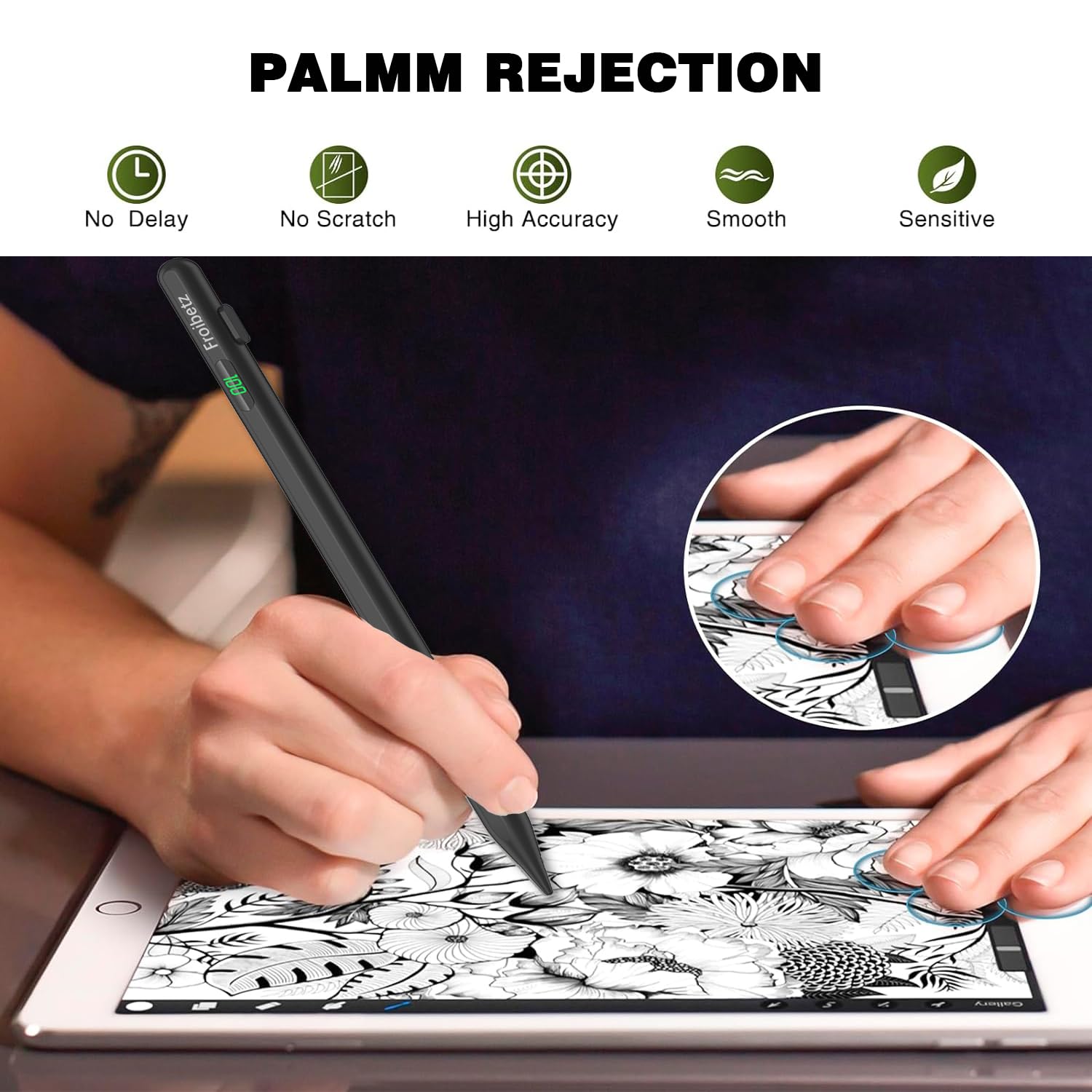 Premium Stylus Pen for iPad 2018-2024 - 2nd Gen Apple Pencil Alternative with Tilt Sensitivity & Palm Rejection - Magnetic iPad Pen Compatible with iPad Air 3/4/5, iPad Mini 5/6, iPad 6-10 Gen, iPad Pro 11/12.9