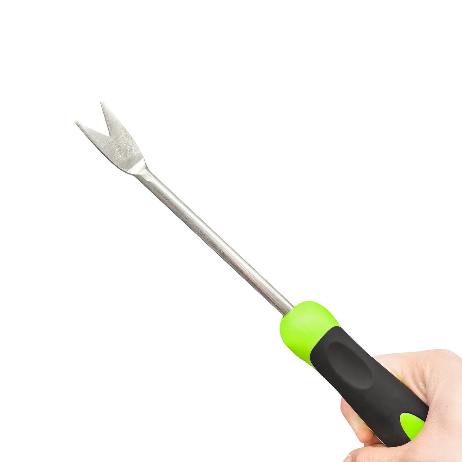 2Pcs Stainless Steel Garden Hand Weeder Tool - Ergonomic Dandelion Weed Puller with Comfort Grip Handle for Lawn, Yard & Garden Care - Perfect for Removing Weeds, Thistles and Deep-Rooted Plants