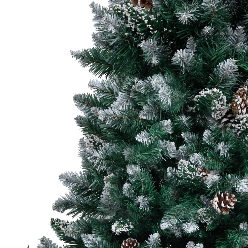 8ft Artificial Christmas Tree with Pine Cones & Snow Tips - Eco-Friendly Lifelike Holiday Decor with Sturdy Metal Base | Perfect for Living Room, Office & Christmas Party Decoration