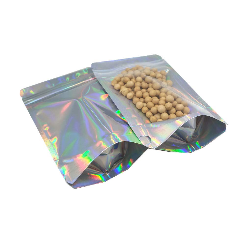500 Pack 5.5x7.87 Inch Resealable Stand Up Zipper Lock Bags - Clear Foil Food Storage Pouches with Gusset Bottom & Heat Seal for Snacks, Coffee, Nuts | Perfect for Home, Office & Commercial Use