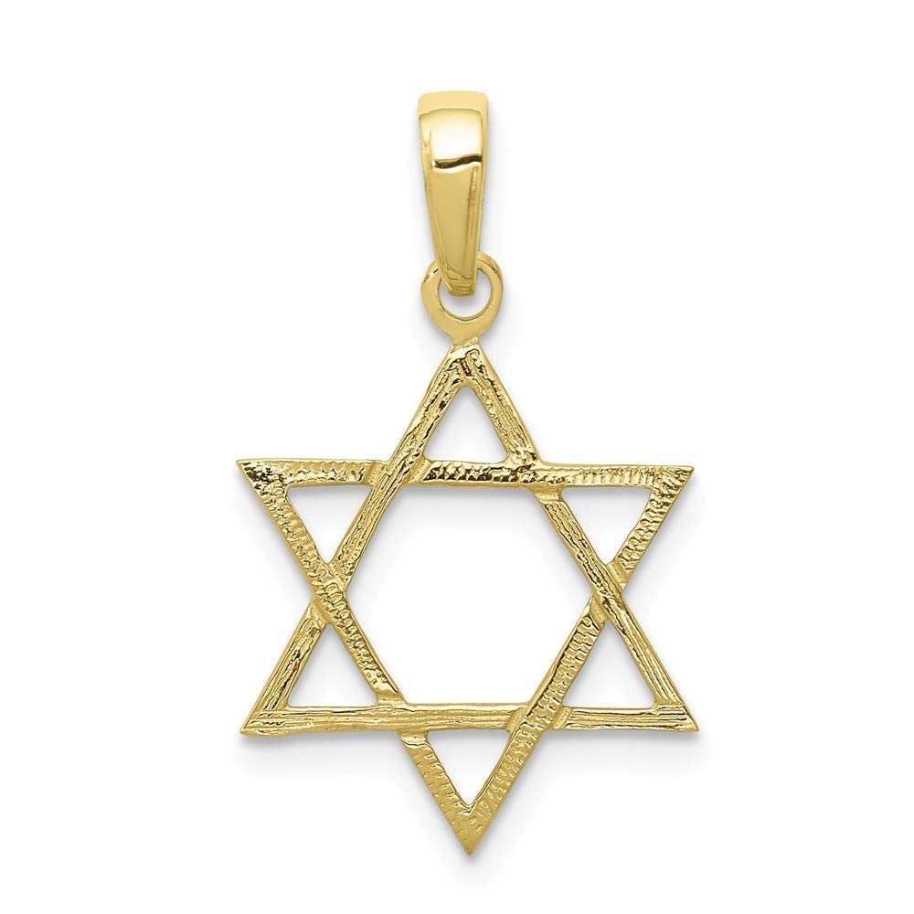 10K Yellow Gold Star of David Pendant - Small Jewish Charm Necklace for Men & Women - Perfect for Hanukkah Gifts, Bar Mitzvah, Bat Mitzvah & Religious Jewelry Collection