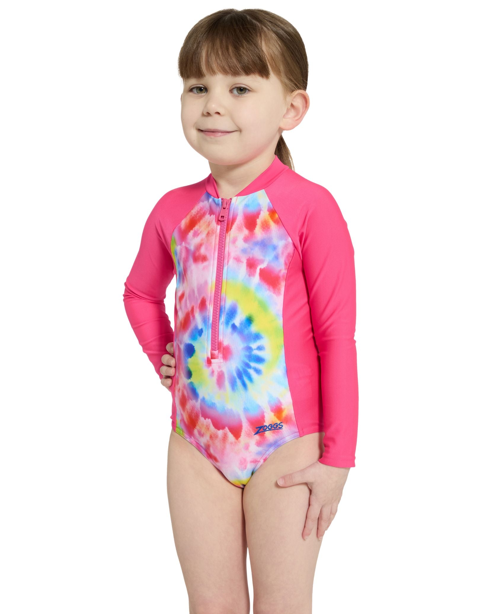 Toddler Girls' Twister Paddle Swimsuit - Pink One-Piece Bathing Suit for Beach, Pool & Water Play