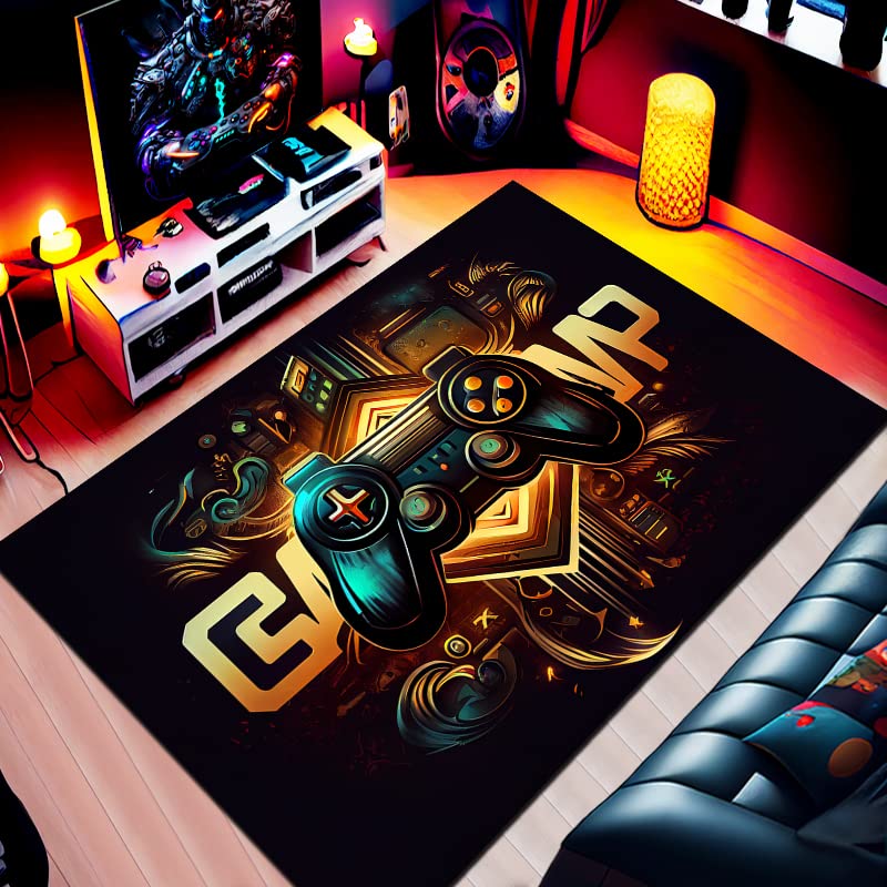 36x24 Inches Gaming Rug for Boys Room - Soft Gamer Carpet with Controller Design - Perfect for Bedroom, Game Room & Teen Decor