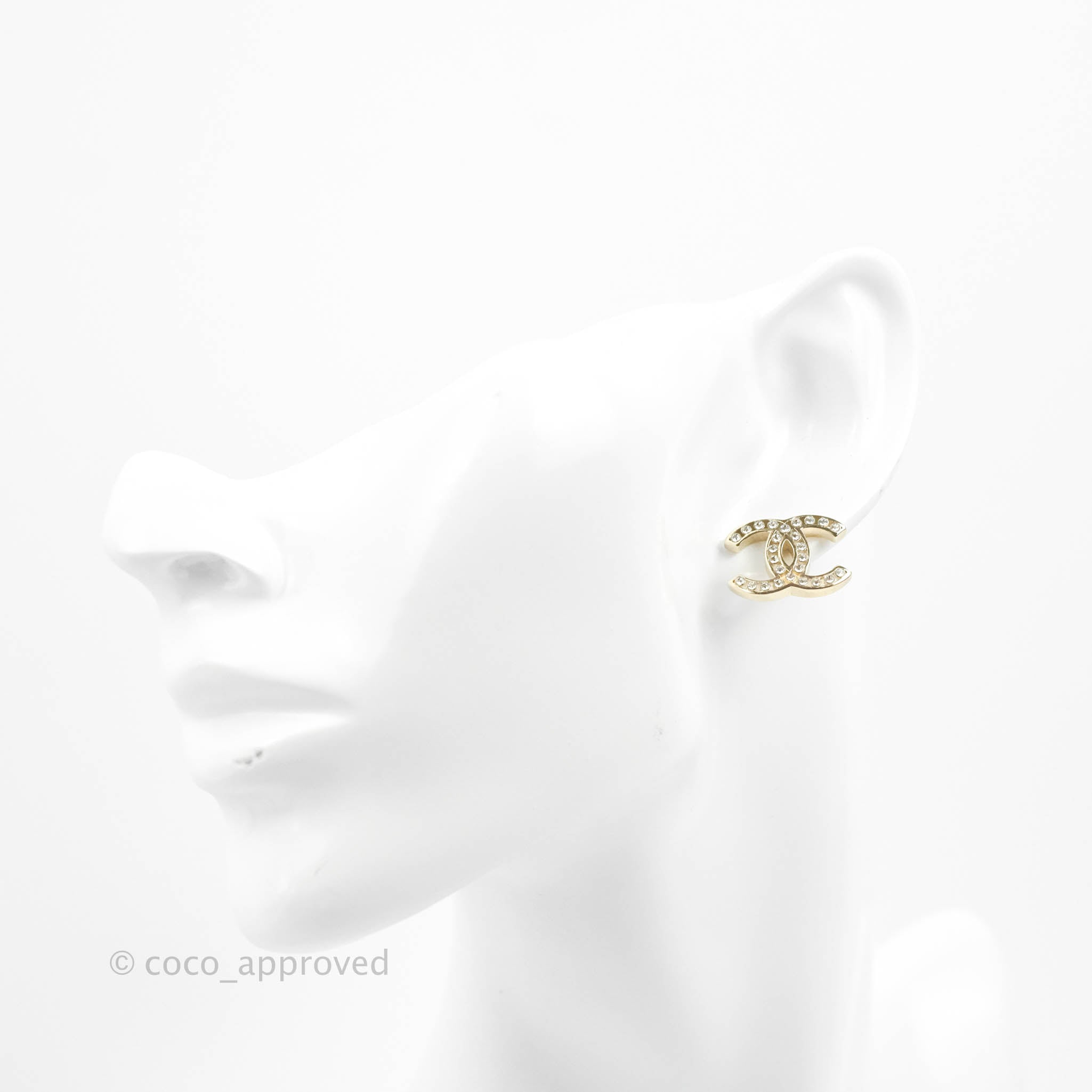 Chanel CC Crystal Earrings in Gold Tone - 21P Collection | Luxury Fashion Jewelry for Women, Perfect for Parties, Weddings & Special Occasions