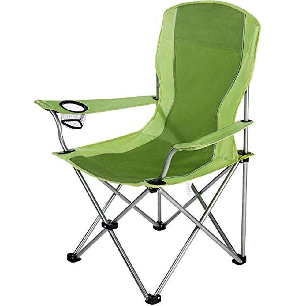 Ultralight Aluminum Alloy Folding Camping Chair with Padded Seat, Armrests & Mesh Cup Holder - Portable Outdoor Chair for Camping, Picnics, Beach, Fishing, Backyard & Tailgating