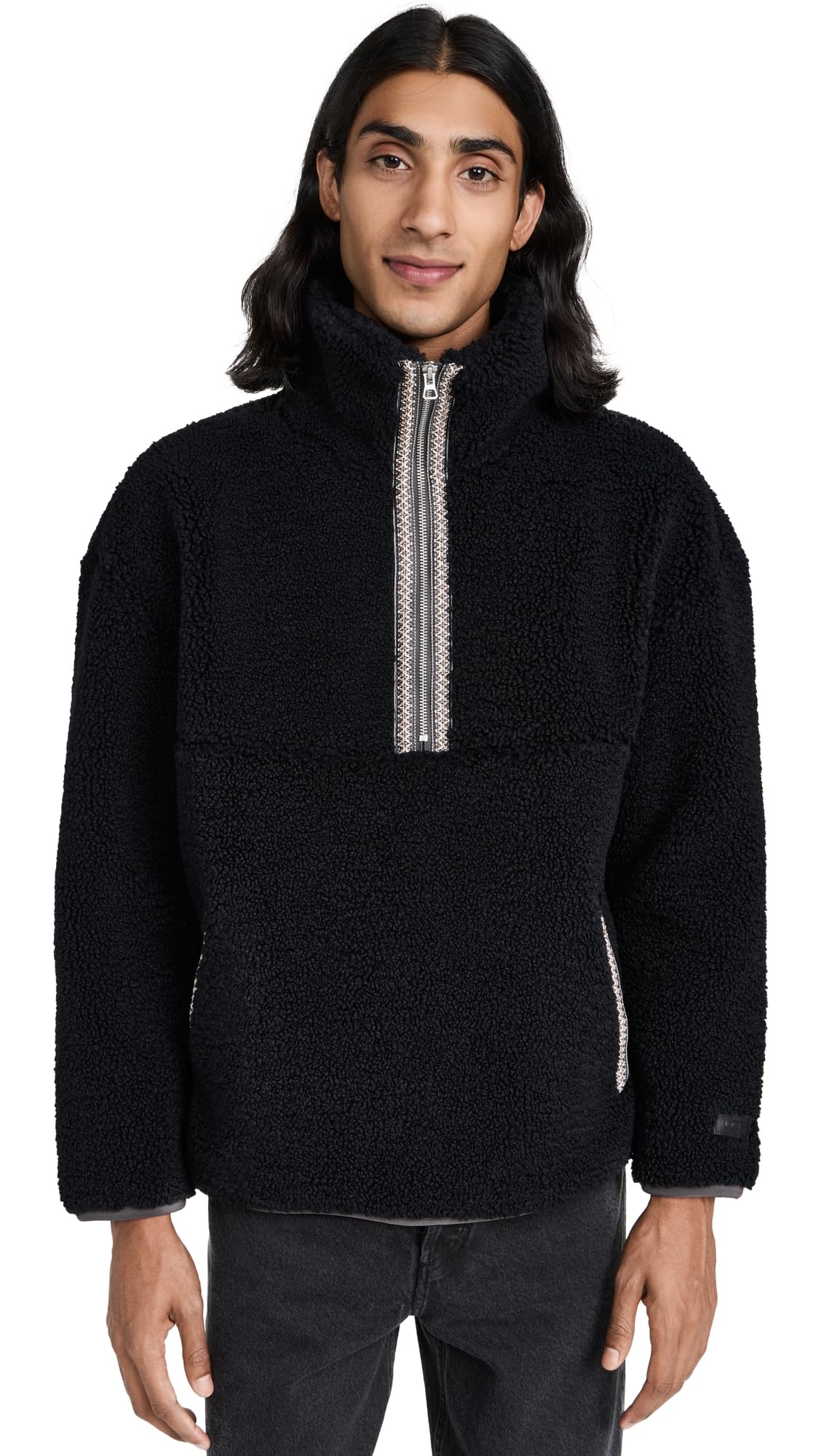 UGG Men's Tasman Uggfluff Half Zip Fleece Jacket - Cozy Winter Pullover for Outdoor Activities & Casual Wear