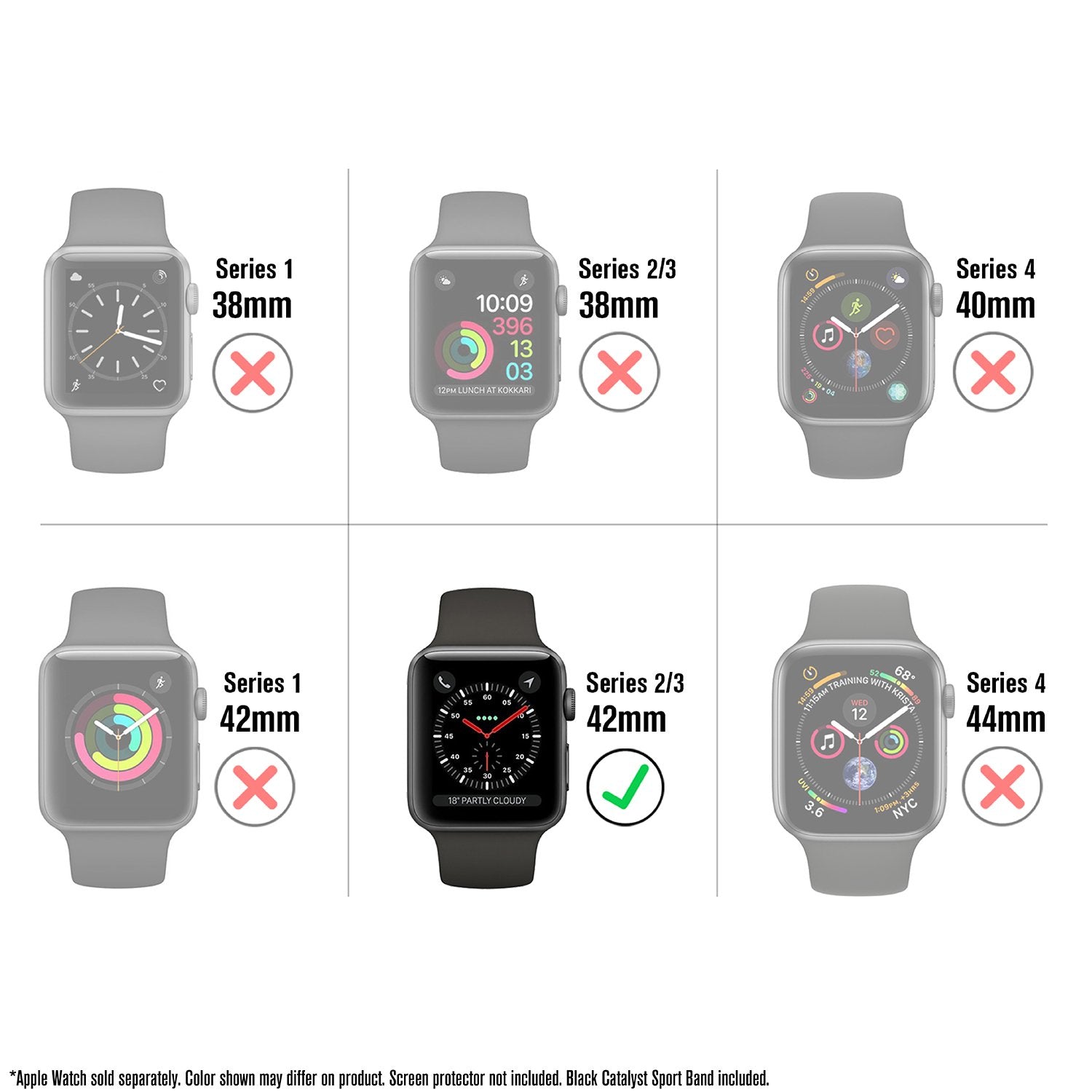 42mm 100M Waterproof Case with Sport Band for Apple Watch Series 3/2 - Perfect for Swimming, Running & Outdoor Activities