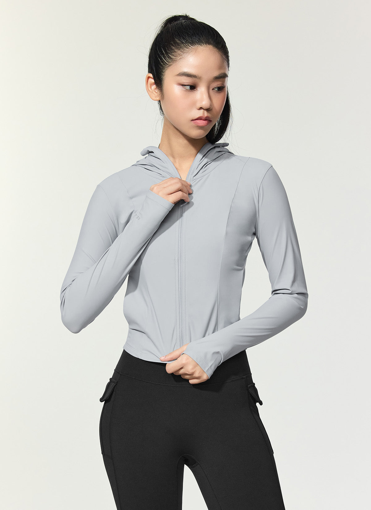 Lightweight Cooling Slim Fit Crop Hoodie Jacket for Women - Breathable Summer Workout & Casual Wear