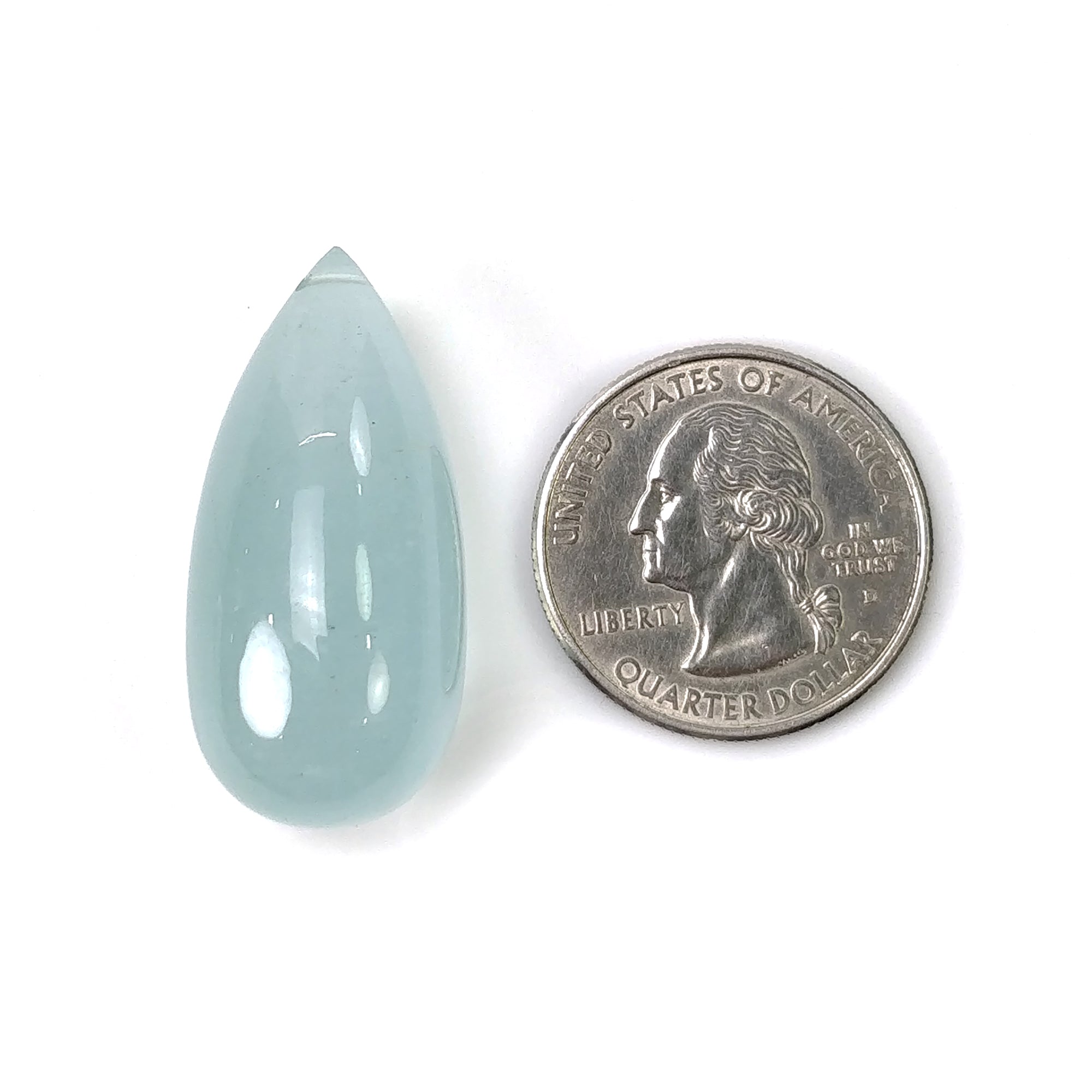 Natural Blue Aquamarine Gemstone Cabochon - 60.20cts Untreated Teardrop Shape with Hole (34.5mm) for Jewelry Making, Pendants & DIY Craft Projects - Healing Stone Collection
