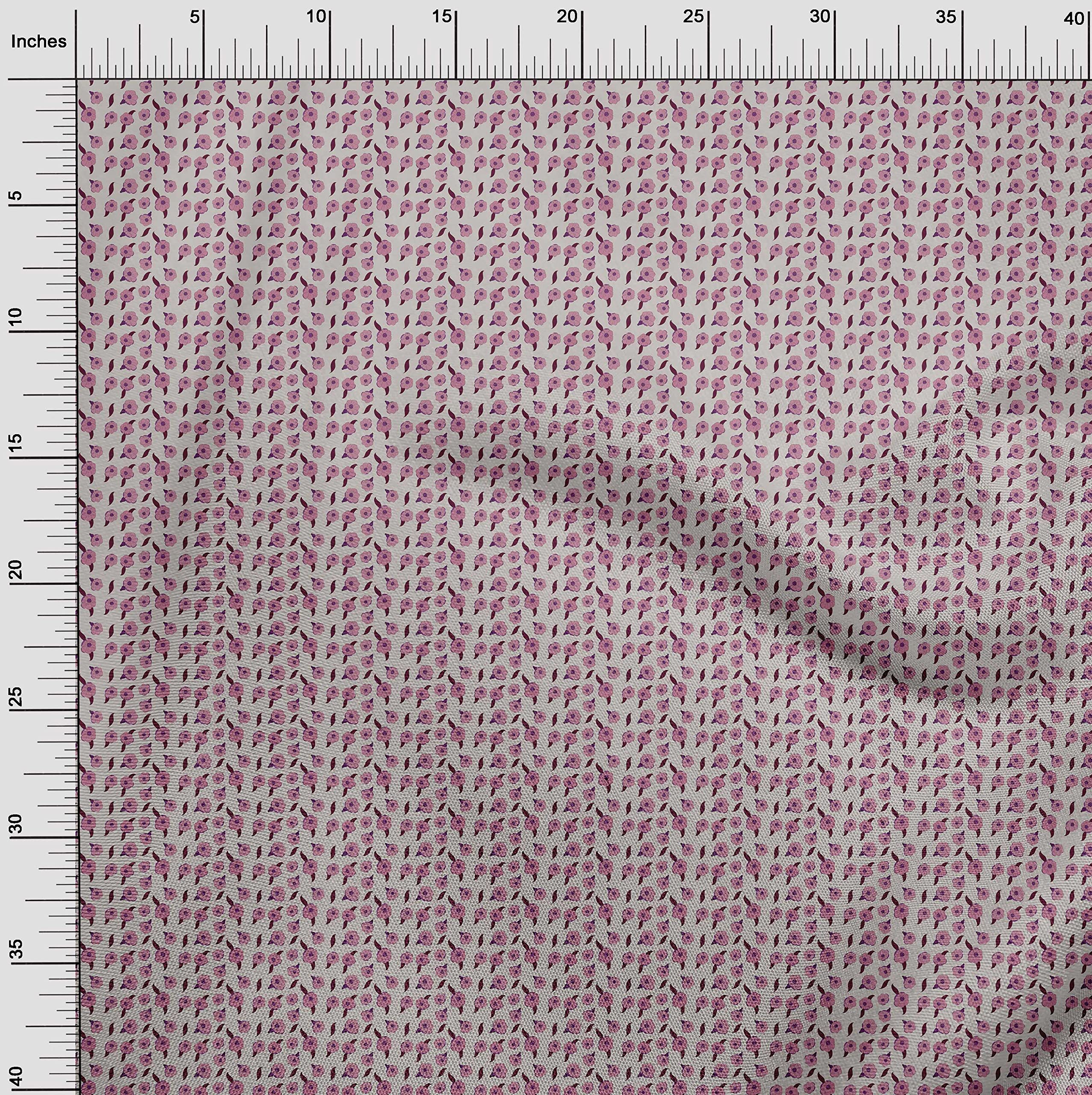 oneOone Viscose Jersey Dusty Pink Asian Floral Print Fabric by The Yard - 60 Inch Wide Soft Draping Material for Dresses, Skirts & Blouses | Perfect for Boho Fashion & Summer Outfits
