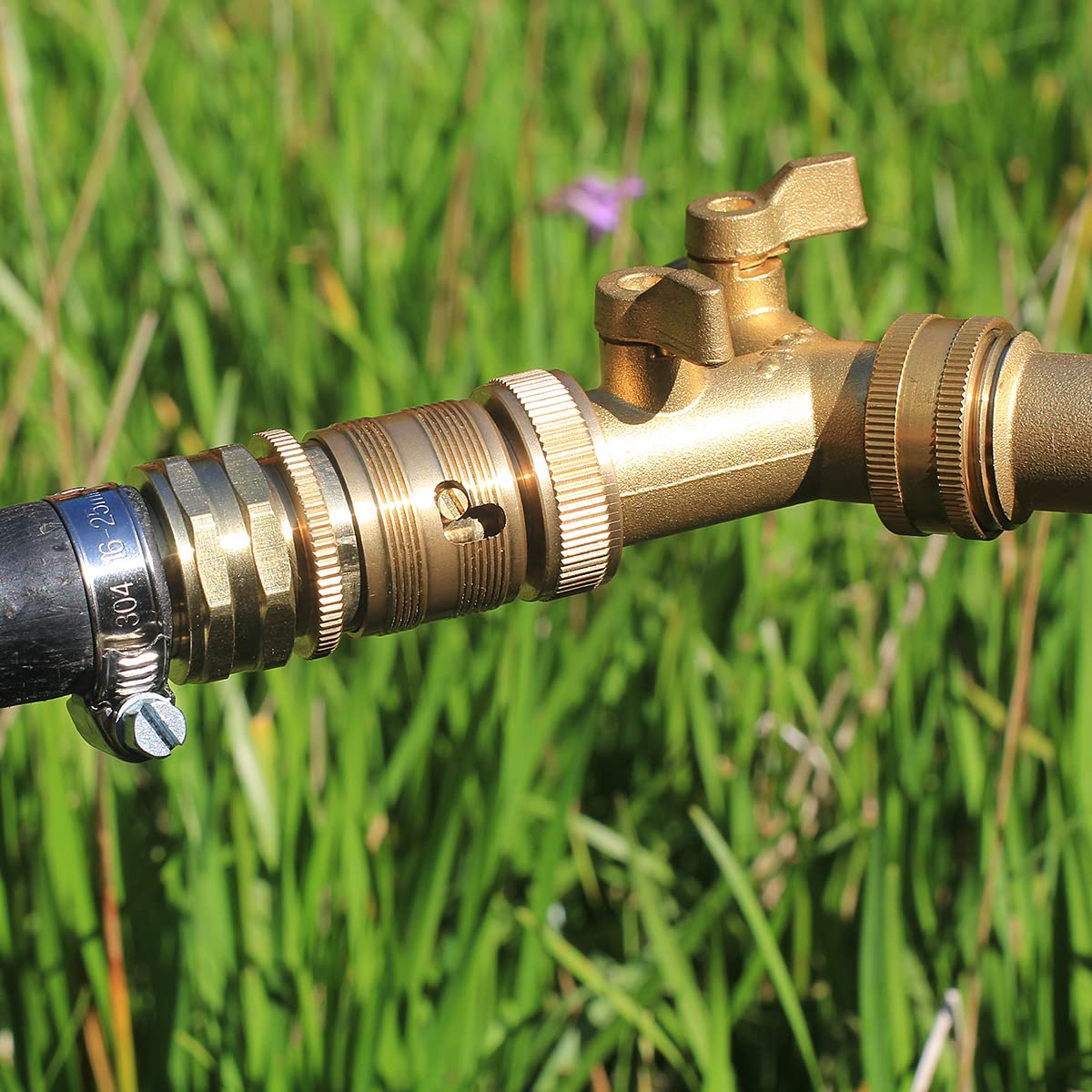 Premium 3/4 Inch Solid Brass Garden Hose Quick Connect Set - Leak-Proof GHT External Thread Male & Female Adapters (4 Pack) for Easy Watering, Sprinklers & Outdoor Cleaning
