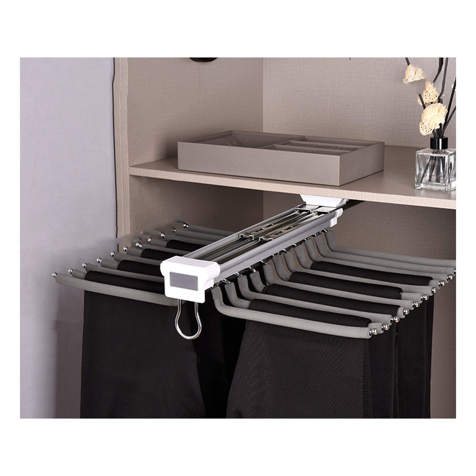 Space-Saving 22-Arm Pants Hanger - 18x23 Inch Closet Organizer for Trousers & Clothes Storage (Black/Beige/Gray) | Perfect for Walk-In Closets, Laundry Rooms & Small Spaces