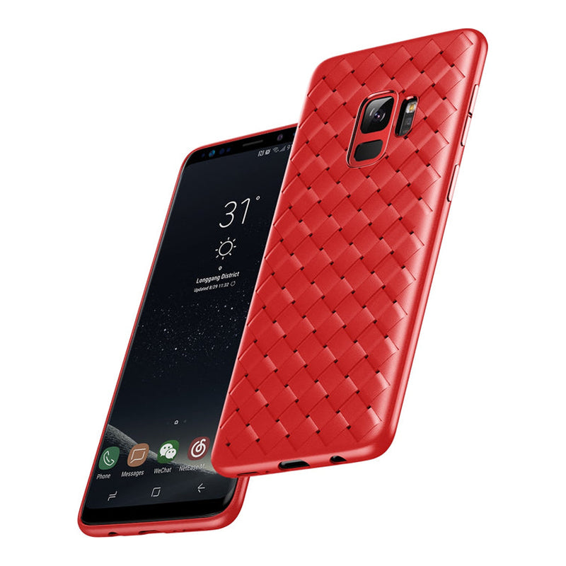 Baseus Woven Textured Protective Case for Samsung Galaxy S9 Plus - Slim & Durable Phone Cover with Anti-Scratch Design | Perfect for Work, Travel & Everyday Use