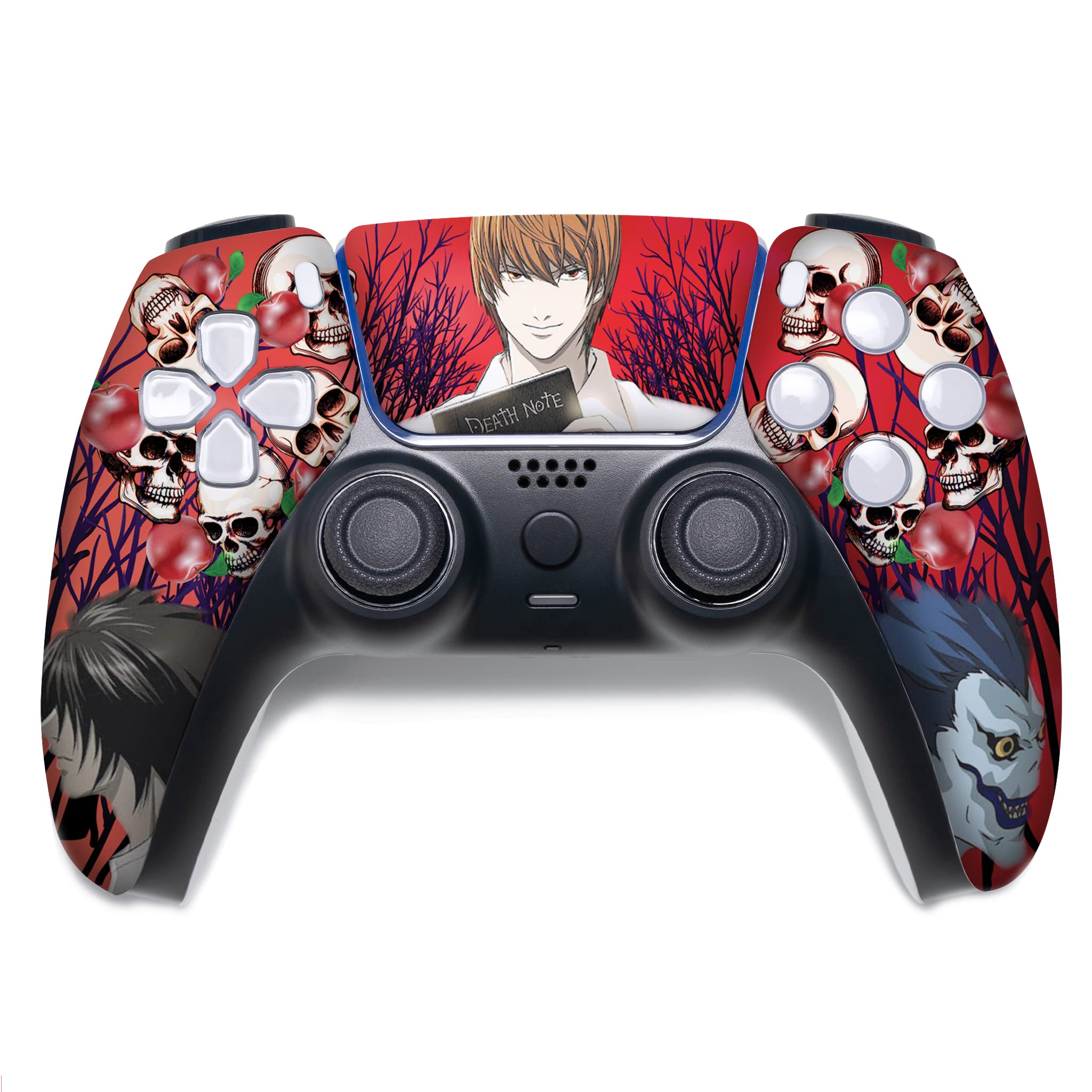 Custom Death Note Themed Wireless PS5 Controller - Compatible with Playstation 5 Console | Hydro-Dip Printed Gamepad (Not Just a Skin) | Modded for Enhanced Performance | Perfect for Gaming Enthusiasts & Anime Fans - Great Gift for Birthday & Holidays