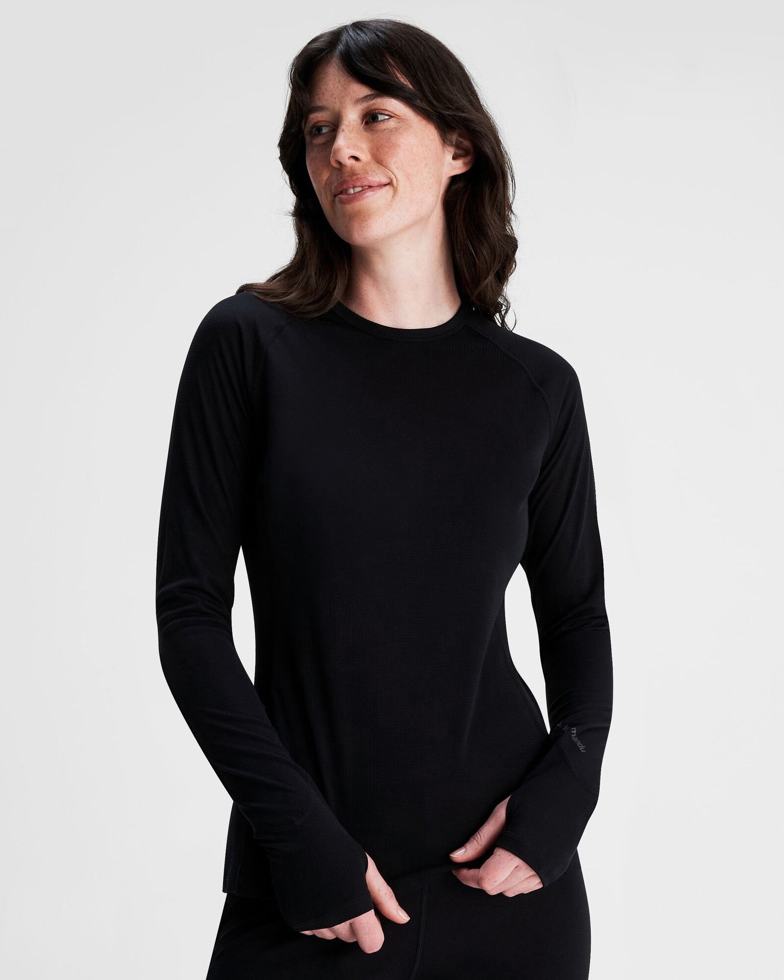 Women's KMDAction Baselayer Top - Moisture Wicking & Breathable Workout Shirt for Running, Yoga & Gym - Black
