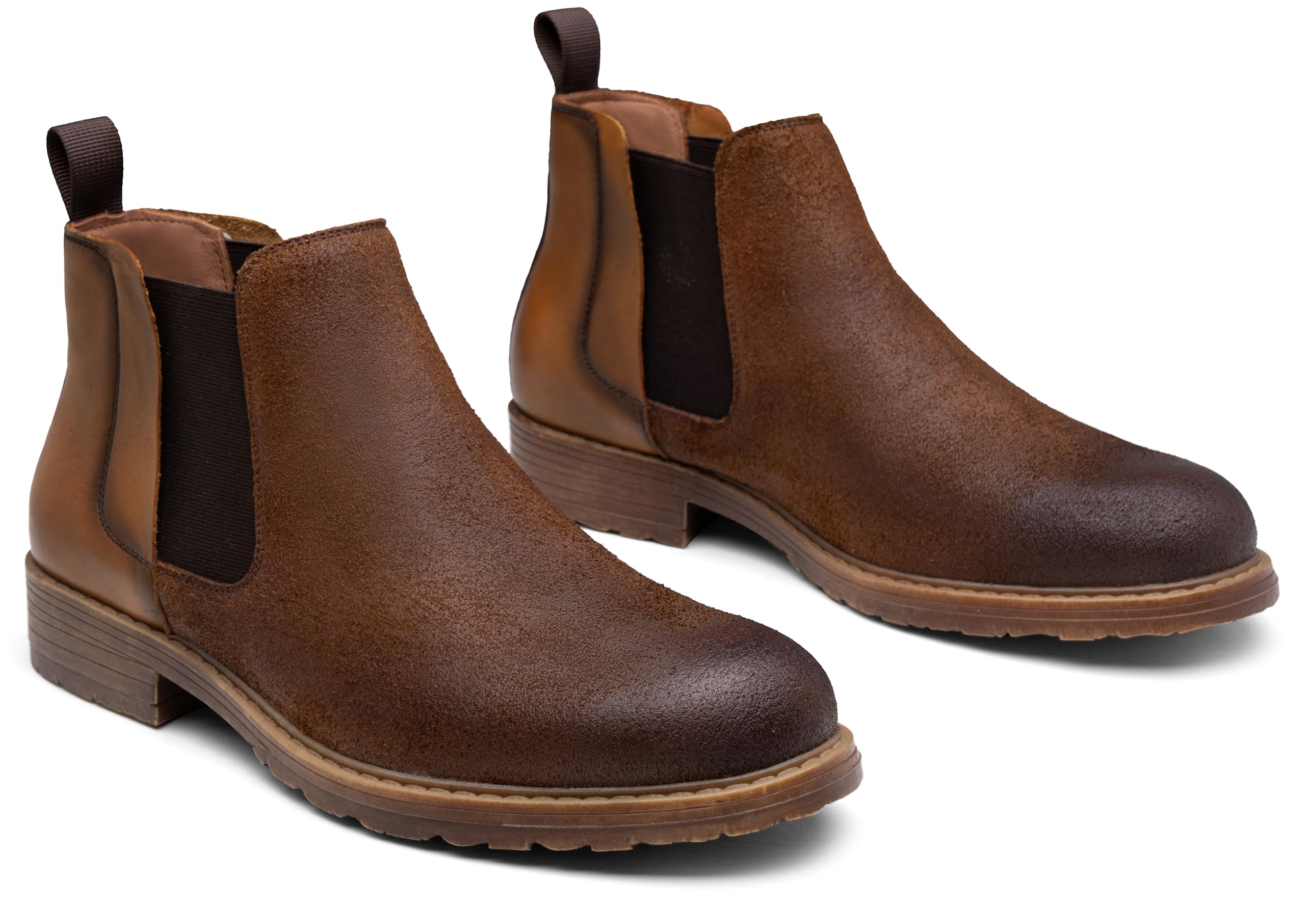 Jousen Men's Chelsea Boots - Genuine Leather Distressed Ankle Boots for Men | Casual & Dress Wear | Perfect for Office, Parties & Outdoor Activities
