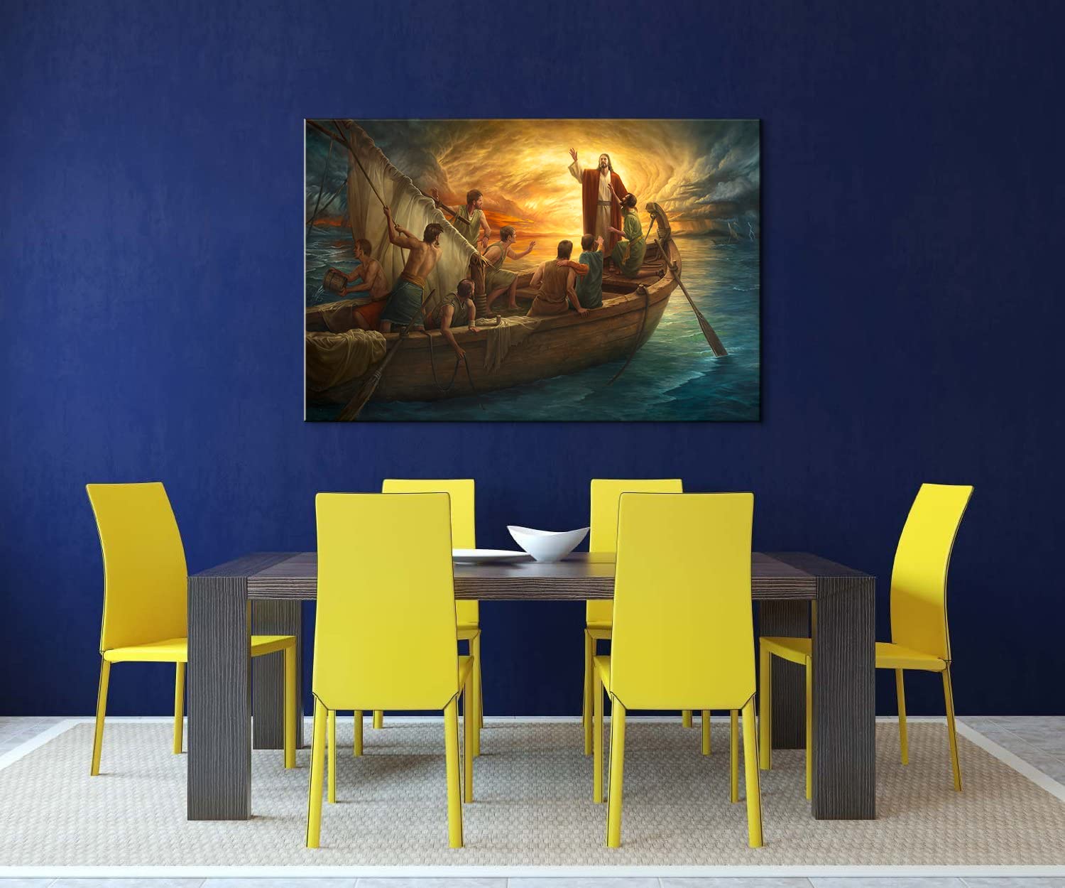 Jesus Christ Wall Art Canvas Print - Religious Christian Home Decor for Living Room, Bedroom & Office - 28''H x 40''W - Easy to Hang Christian Gift & Inspirational Painting