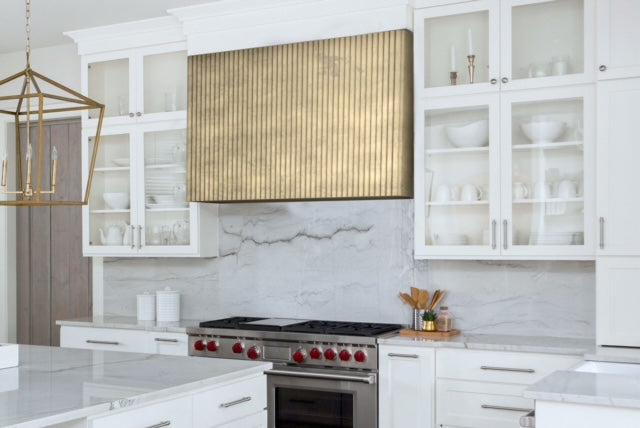 Custom Brushed Brass Range Hood - RHM Premium Kitchen Ventilation with H11 Custom Ribs Style for Sean | Perfect for Modern & Luxury Home Kitchens