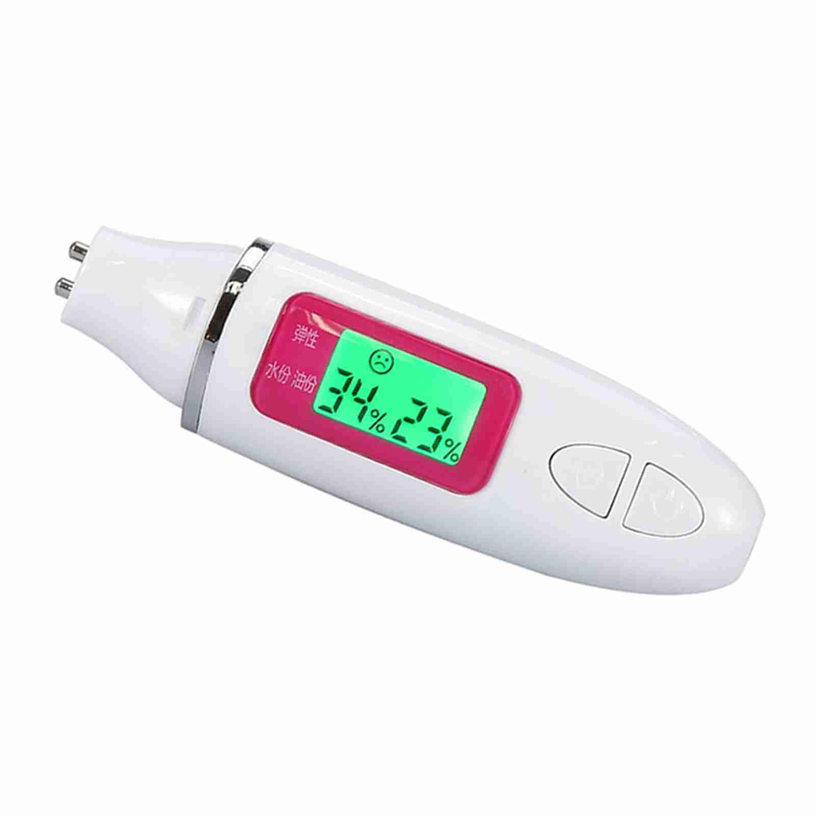 Digital Skin Moisture Tester & Hydration Analyzer - Portable LCD Oil Monitor for Face & Body - Professional Skin Care Tool for Beauty Salon & Home Use - Perfect for Daily Skincare Routine & Spa Treatments (White)