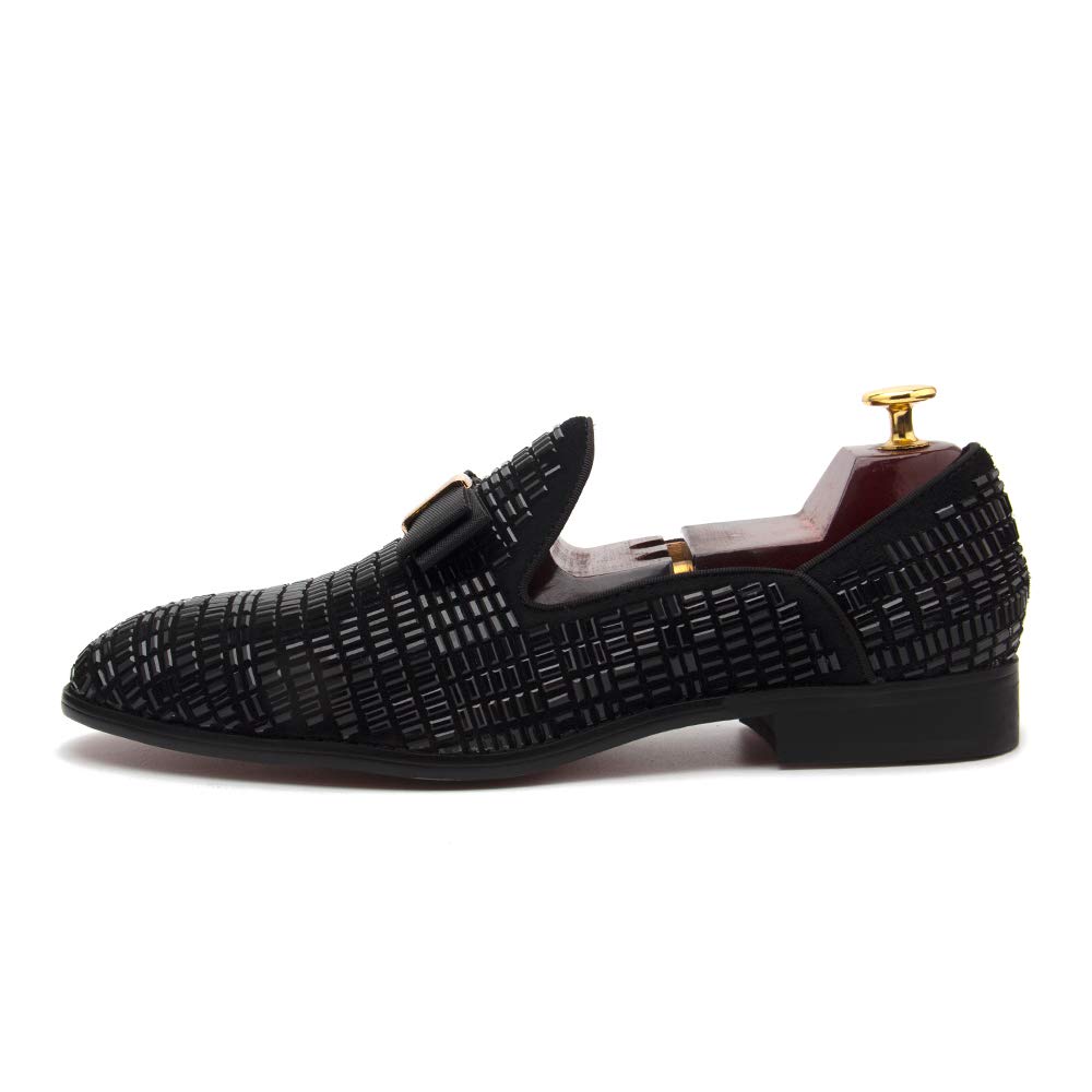 Premium Penny Loafers for Men - Dark Blue Leather Casual Dress Shoes for Wedding, Prom & Evening Events - Slip-On Tuxedo Party Shoes - Perfect for Formal Occasions & Business Attire