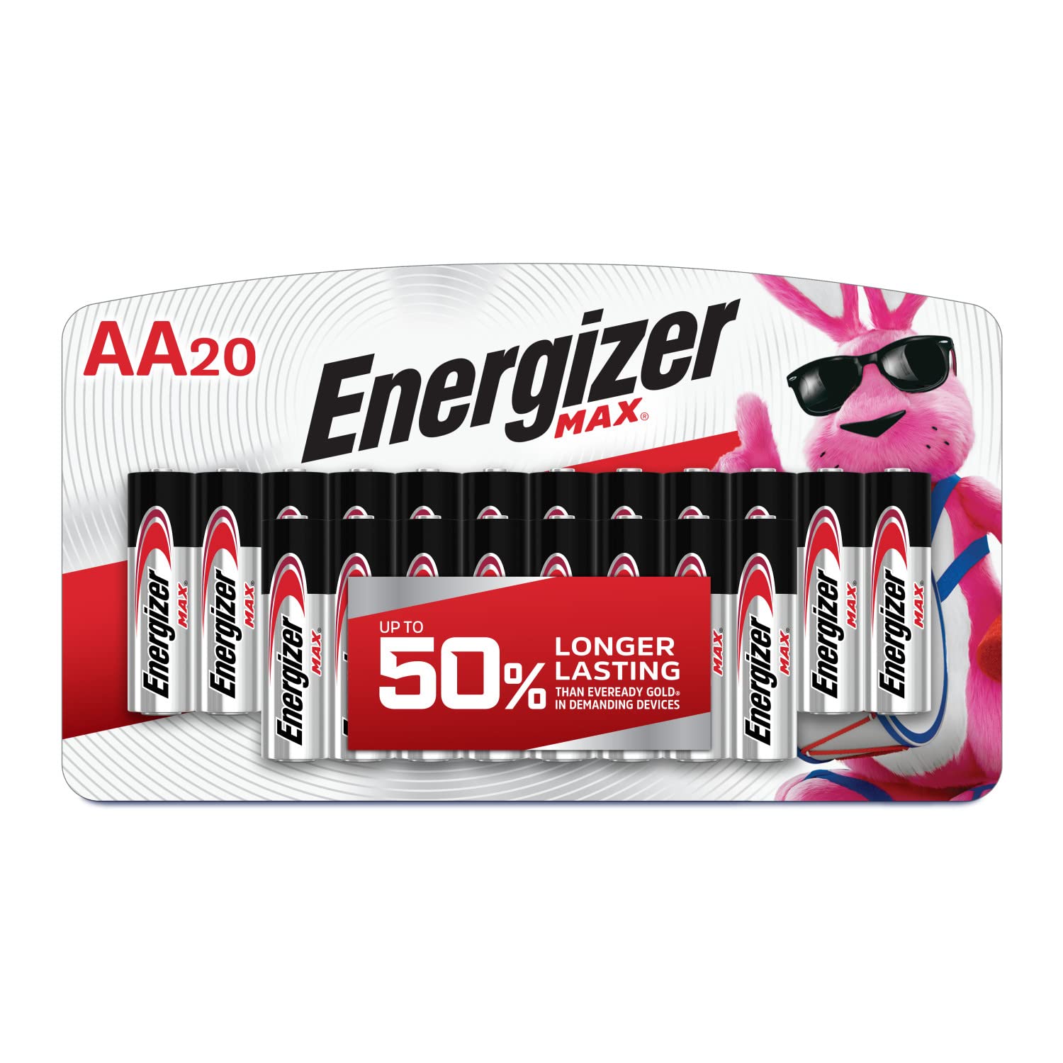 Energizer AA Alkaline Batteries - 20 Pack | Long-Lasting Power for Toys, Flashlights, Remote Controls & More