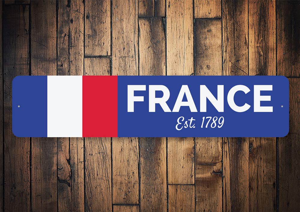French Flag Aluminum Sign - 4