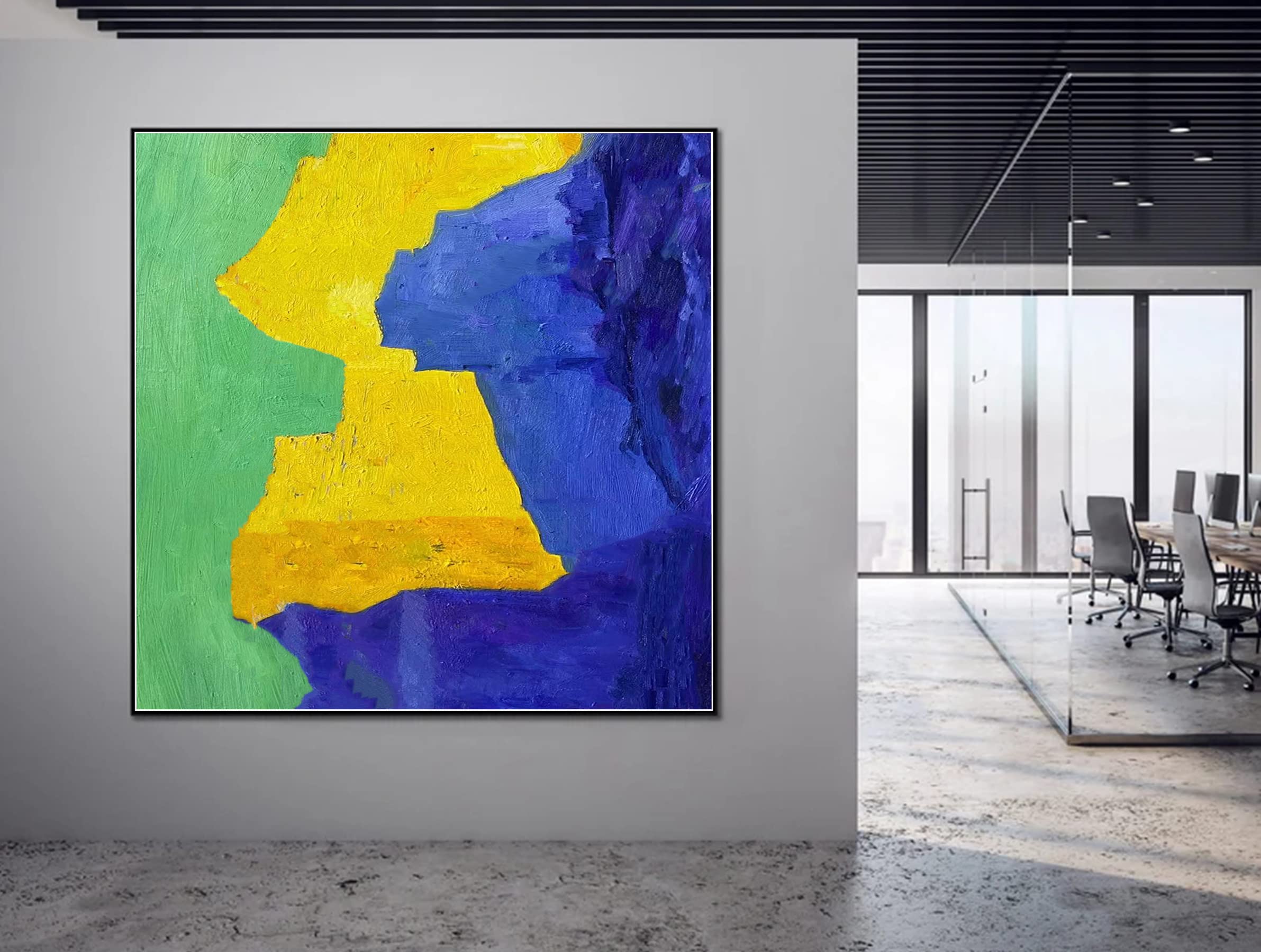 Handmade Abstract Wall Art Canvas Painting - Modern Home Decor for Bedroom, Living Room, Office & Bathroom - 36x36 Inches - Perfect for Creating a Stylish & Cozy Atmosphere