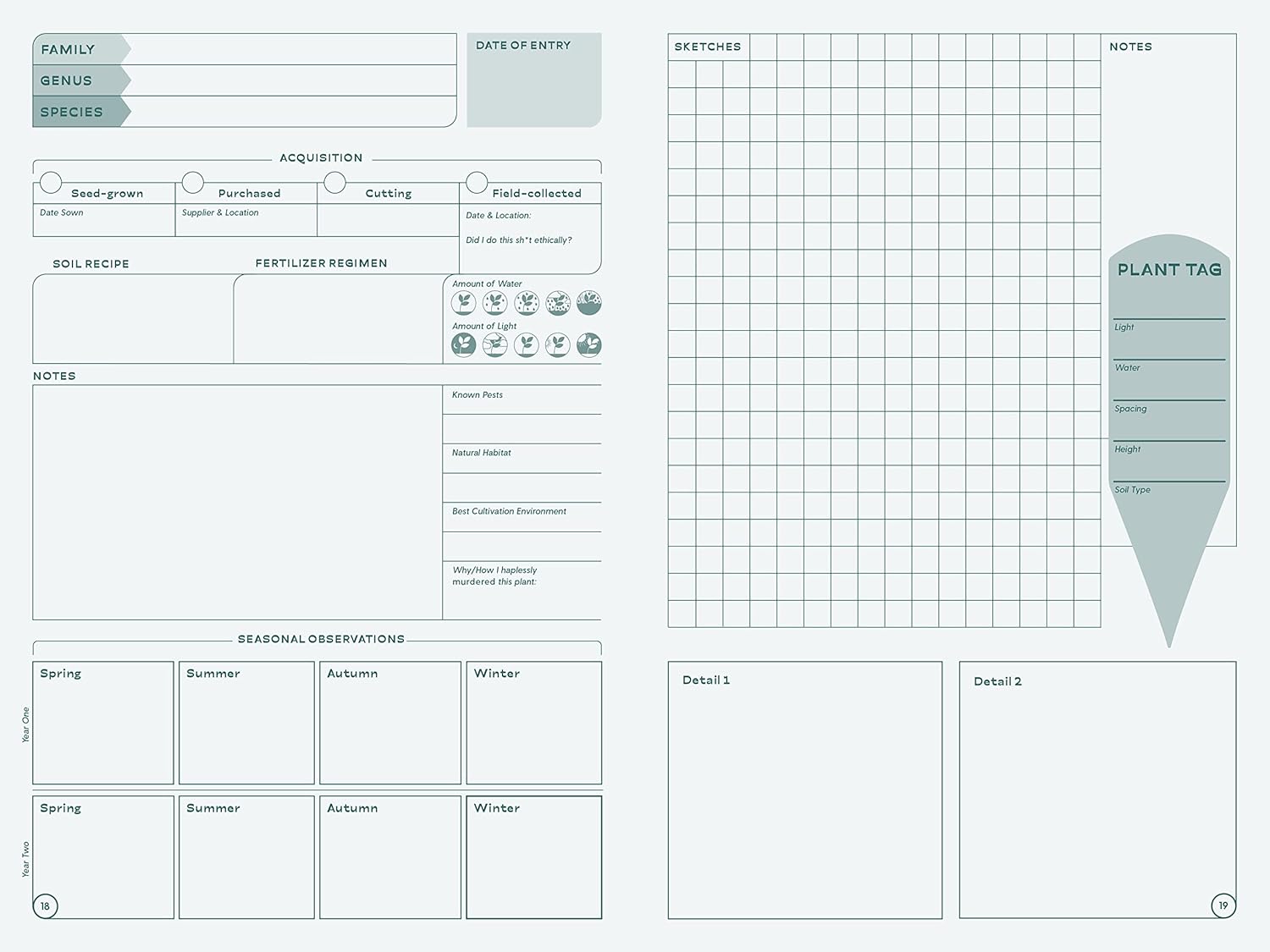 Grow a Damn Plant Journal - Gardening Planner & Plant Care Tracker for Indoor & Outdoor Plants | Perfect for Herb Gardens, Succulents, and Houseplants