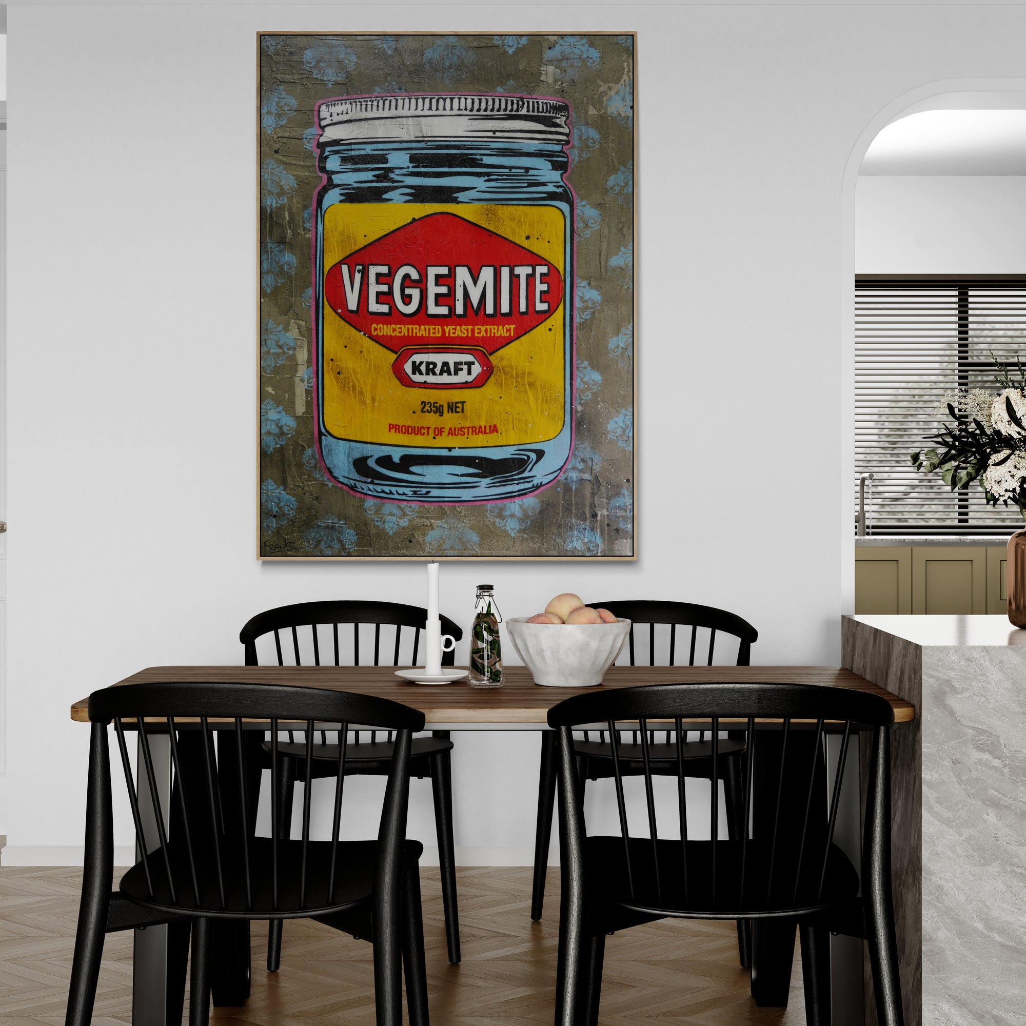 100cm x 140cm Vegemite Concrete Textured Urban Pop Art Canvas Painting - Modern Abstract Wall Decor for Living Room, Bedroom & Office