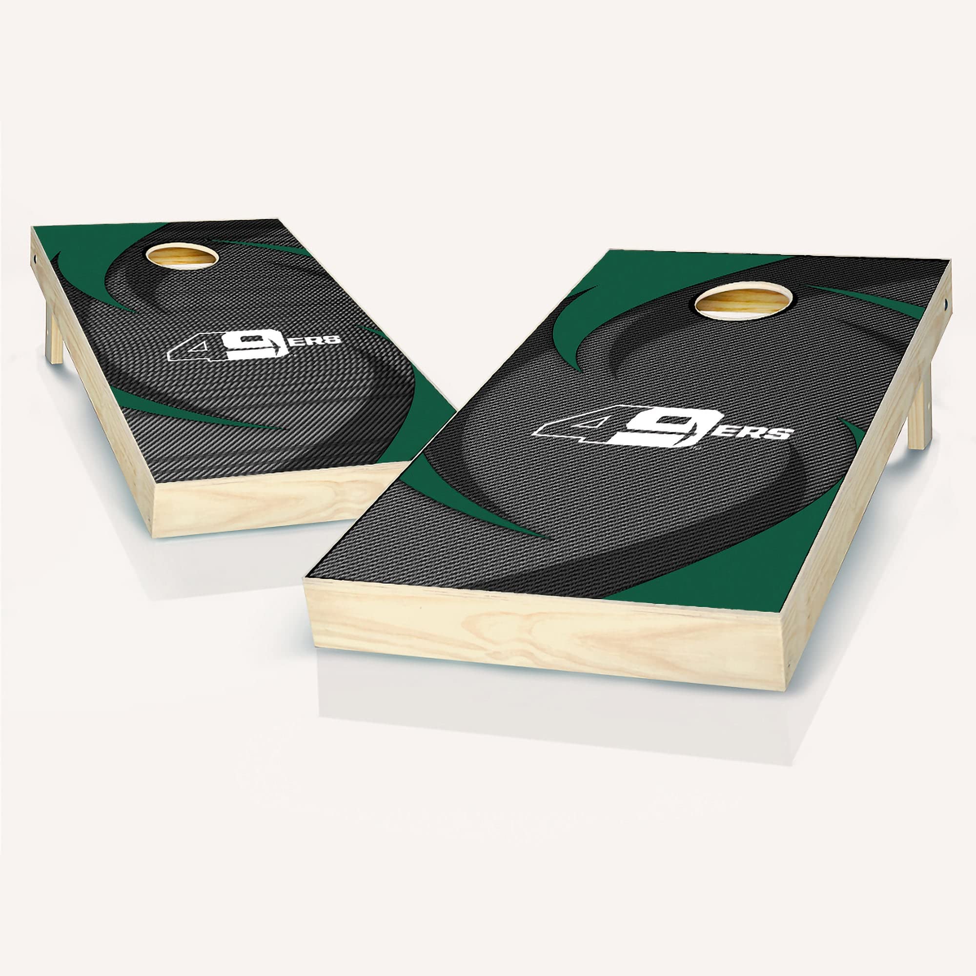 UNC Swoosh Cornhole Game Set - 2 Premium Wooden Boards & 8 Bean Bags - Outdoor Lawn Party, Tailgating, Backyard BBQ Games for Adults & Kids