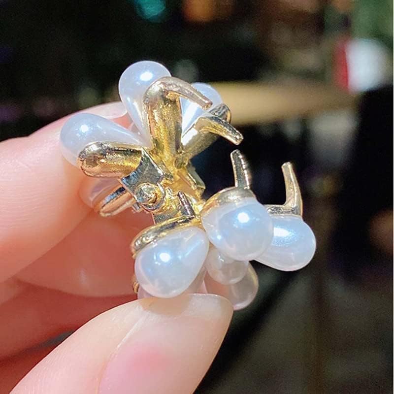 10 Pcs Small Pearl Daisy Hair Clips - Sweet Bangs Hair Claw Jaw Clips for Women & Girls (White) | Perfect for Weddings, Parties & Everyday Hairstyles
