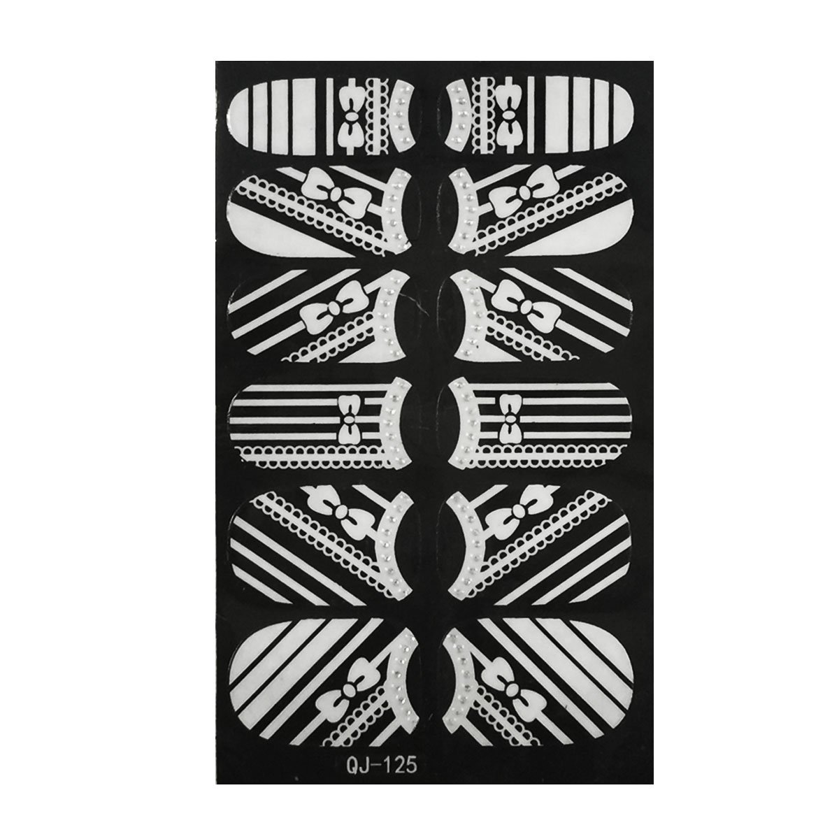 Allydrew Black and White Nail Art Stickers - Super Cute Nail Wraps for Women | Perfect for Parties, Weddings, and Everyday Fashion