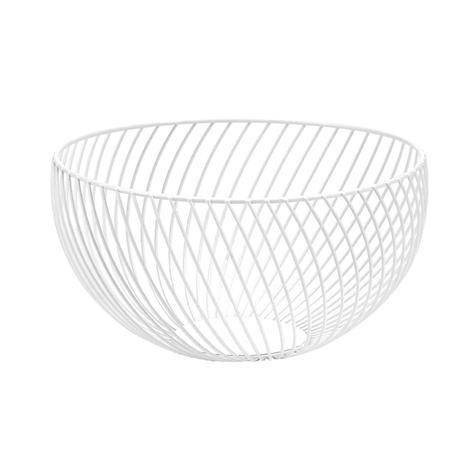 Nordic Style Multifunctional Metal Wire Storage Basket - Wrought Iron Fruit Bowl, Vegetable & Snack Organizer for Kitchen Countertop (Ivory) | Perfect for Pantry, Dining Table, and Home Decor