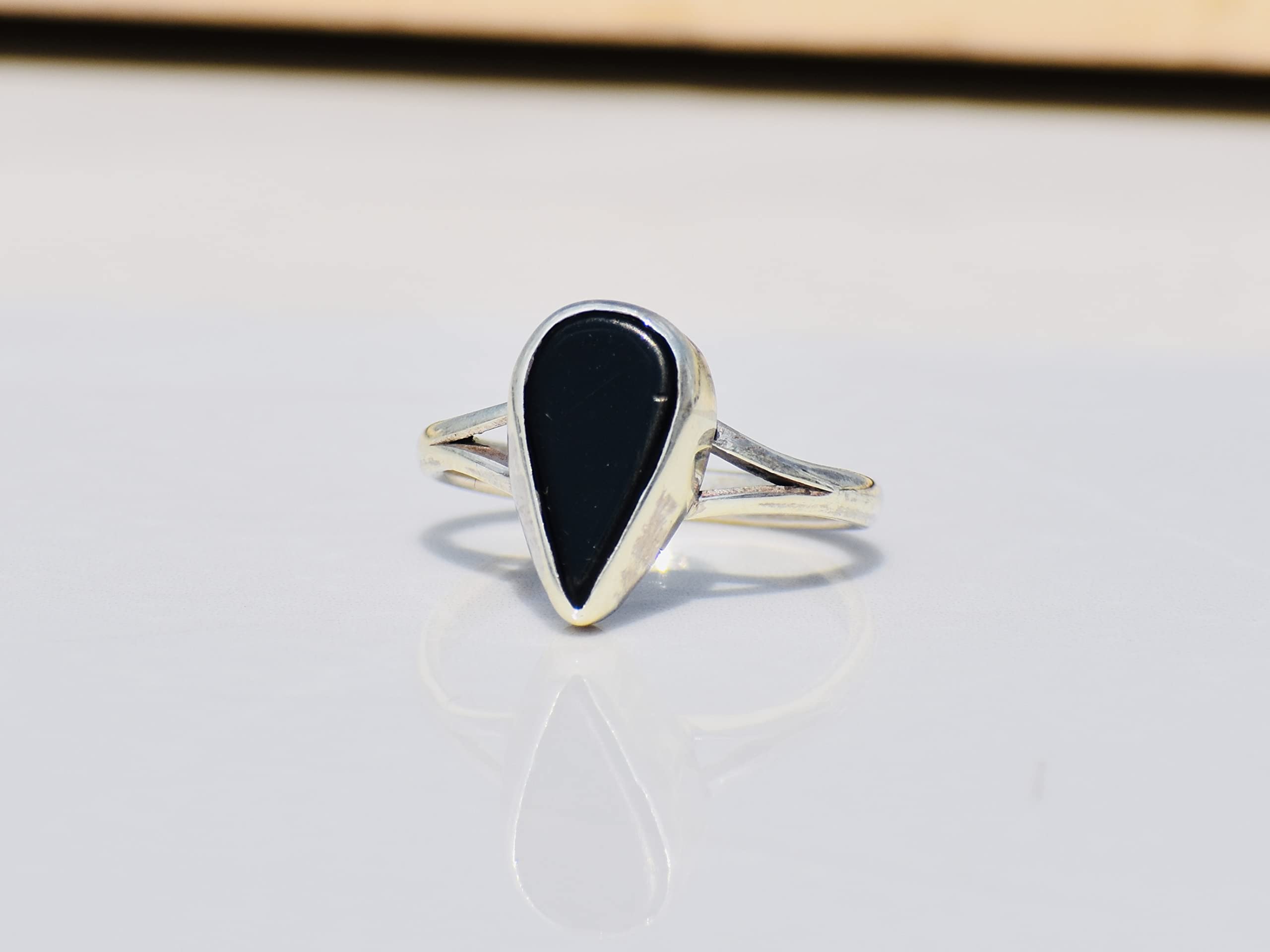 925 Sterling Silver Black Onyx Ring for Women | Handmade Gemstone Jewelry | Elegant Pear Onyx Ring | Perfect Gift for Her | Everyday Wear, Office, Party & Special Occasions