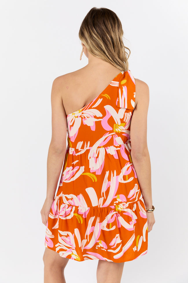 Floral Printed One Shoulder Dress - Women's Summer Boho Chic Sundress for Beach Vacation & Outdoor Parties | Walking On Sunshine