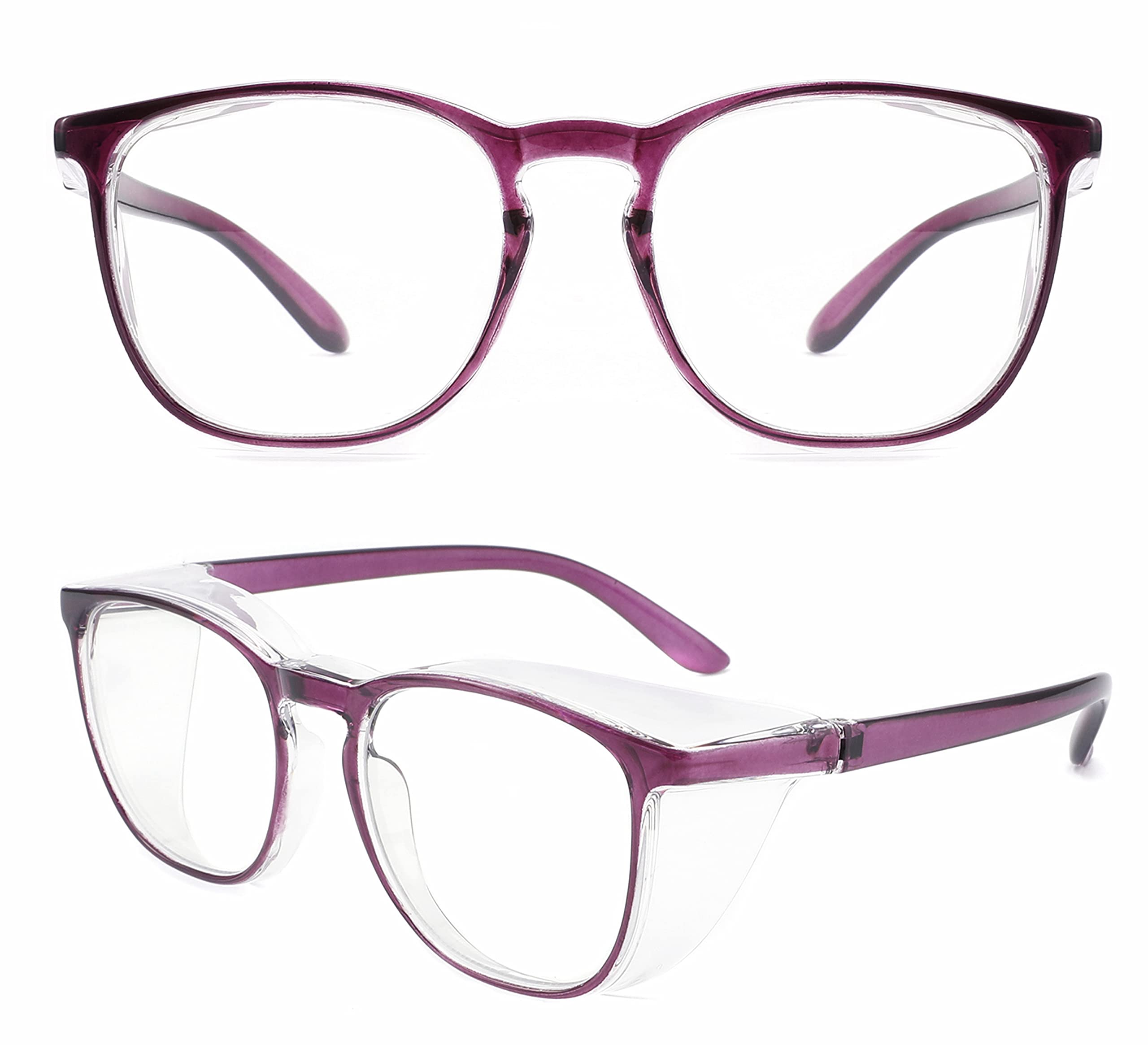 Alsenor Anti Fog Safety Glasses - UV Protection & Blue Light Blocking Protective Eyewear for Men & Women (Purple) - Ideal for Construction, Lab Work & Computer Use