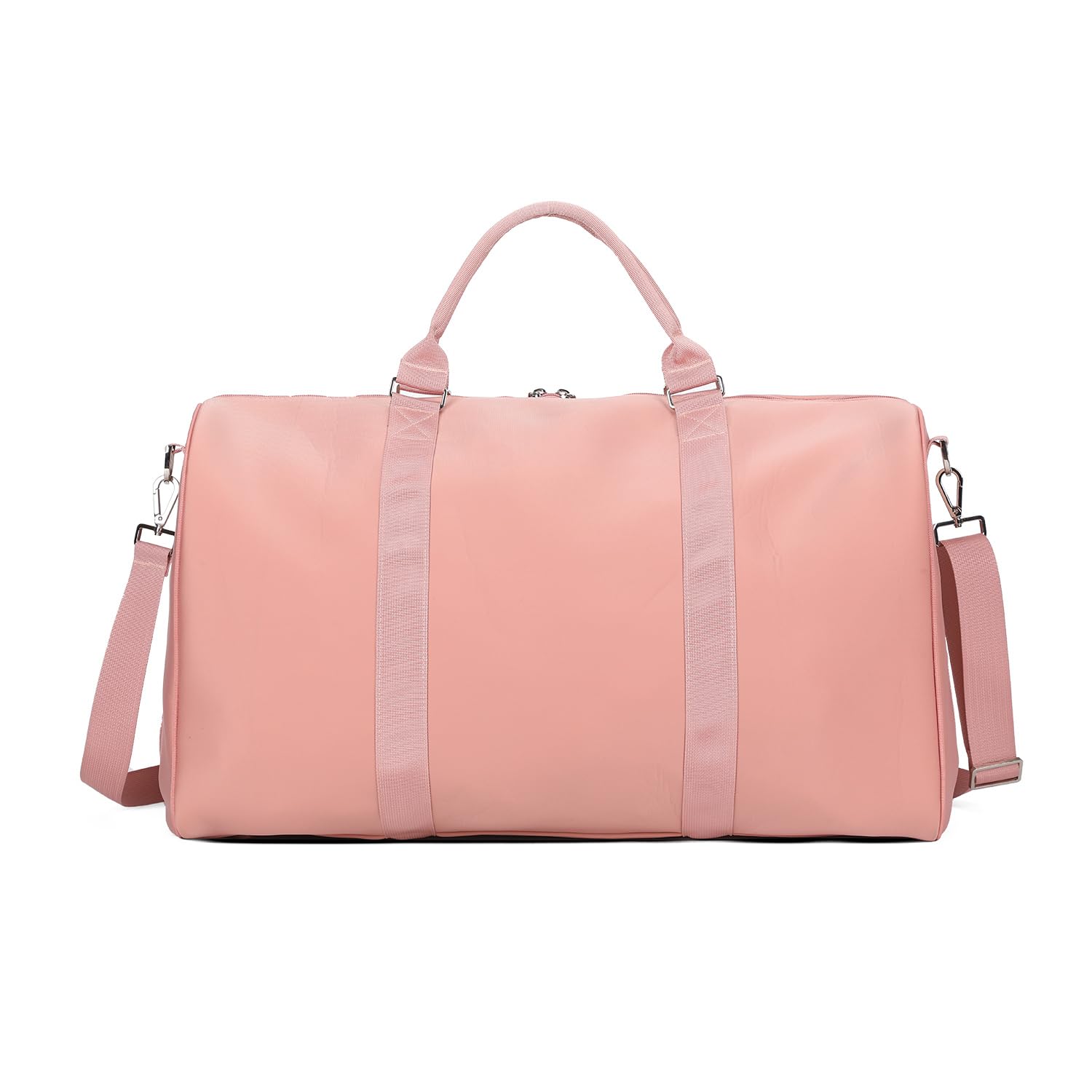 Premium Neoprene Weekender Duffle Bag for Women - Waterproof Travel Carry On & Overnight Bag (Rose Gold, 22x10x13 Inches) - Gym, Beach, Weekend Getaways & Business Trips