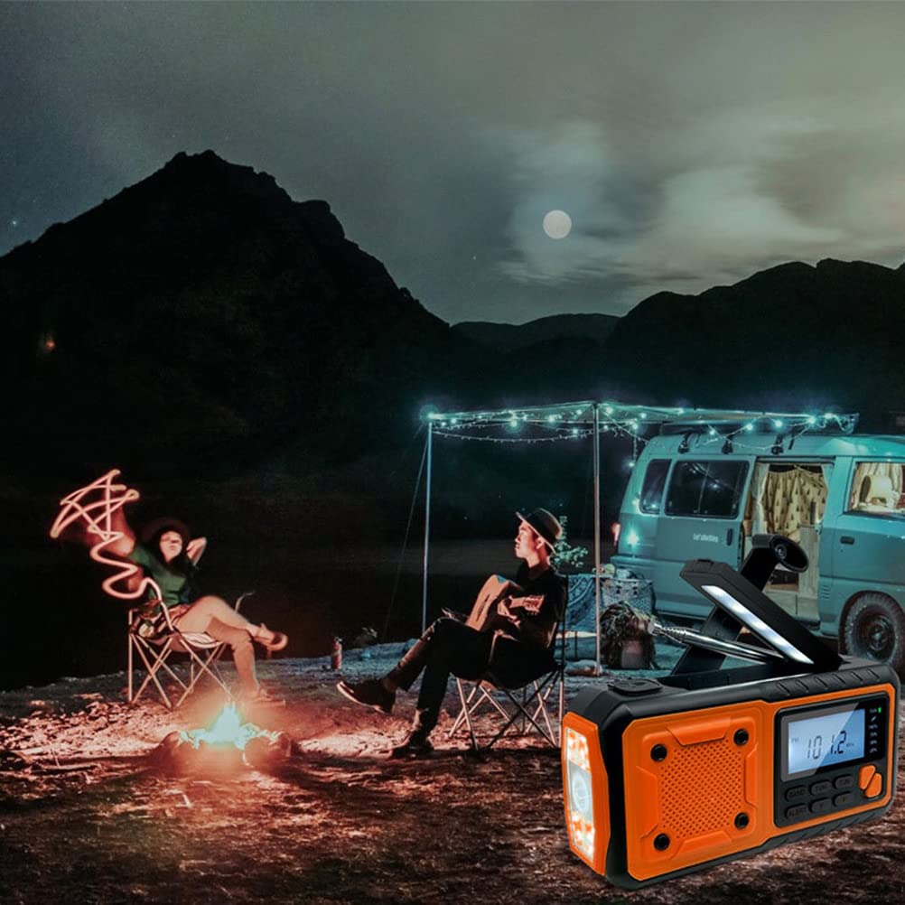 Solar Powered Emergency Weather Radio with Hand Crank & USB Rechargeable - 4000mAh Power Bank, LED Flashlight & SOS Alarm - Portable Survival Radio for Hiking, Camping, Outdoor Adventures & Emergency Preparedness