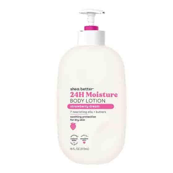 Best Hydrating Body Lotion for Dry Skin - Strawberry Scented, Lightweight & Non-Greasy Formula - 16 fl Oz Moisturizer for Smooth & Soft Skin - Perfect for Daily Use After Shower or Before Bed