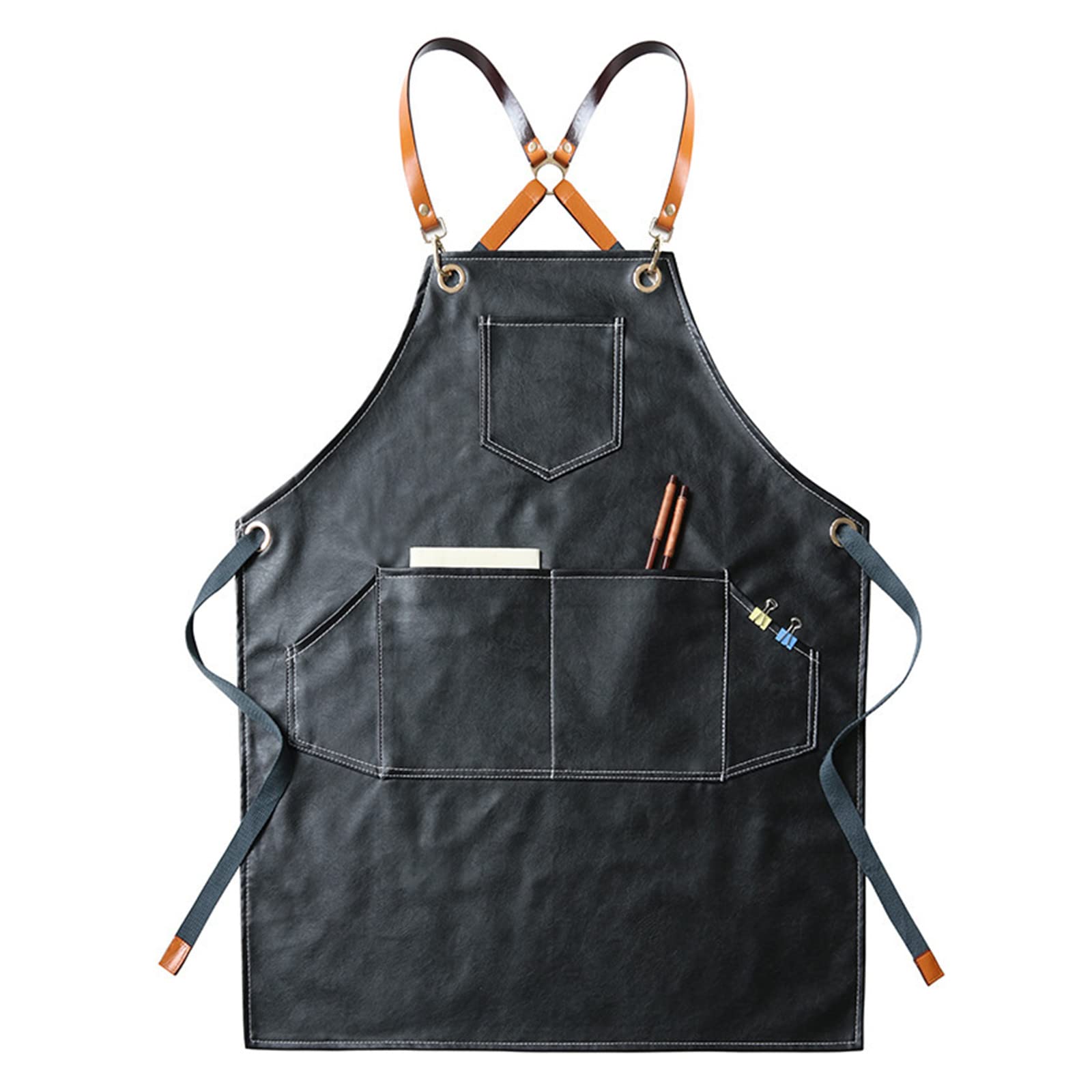 Waterproof PU Apron for Kitchen, Coffee Shop & Barista - Durable & Stylish Workwear for Cooking, Brewing & Serving
