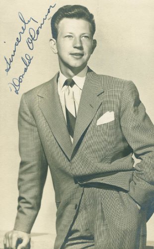 Donald O'Connor Autographed Picture Postcard - Collectible Memorabilia for Movie Fans & Vintage Enthusiasts | Perfect for Framing, Gifts, and Display