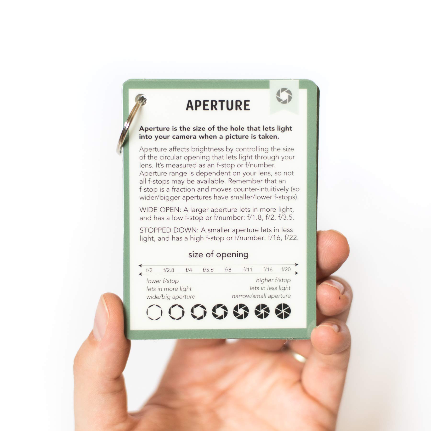 DSLR Cheat Sheet Cards for Canon, Nikon & Sony Cameras - Durable Plastic Quick Reference Photography Guide | Camera Settings, Exposure & Manual Mode Help | Perfect for Beginners & Outdoor Photography