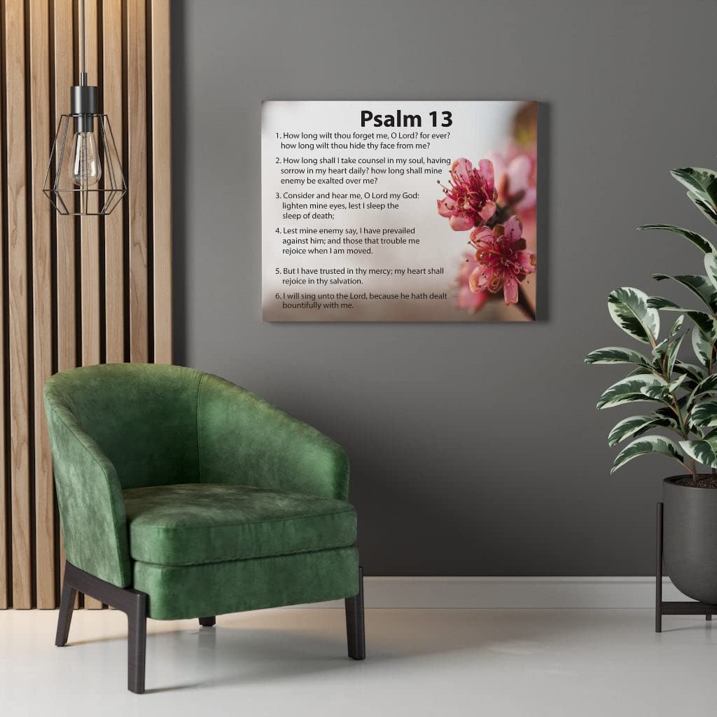 Christian Wall Art Canvas - Bible Verse Psalm 13 'When God' Scripture Print - Inspirational Home Decor for Living Room, Bedroom & Church