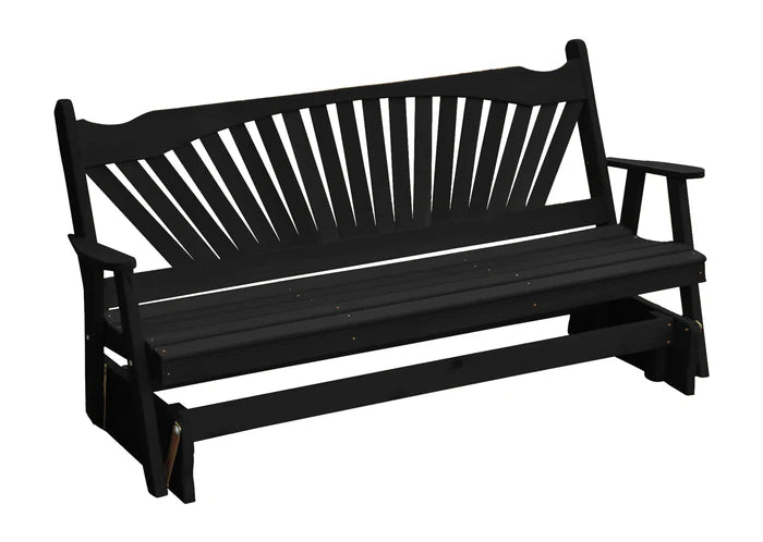 Regallion Fanback Glider Rocking Chair - Comfortable Patio & Nursery Glider with Smooth Swivel Motion - Perfect for Outdoor Relaxation, Baby Nurseries & Living Room Decor
