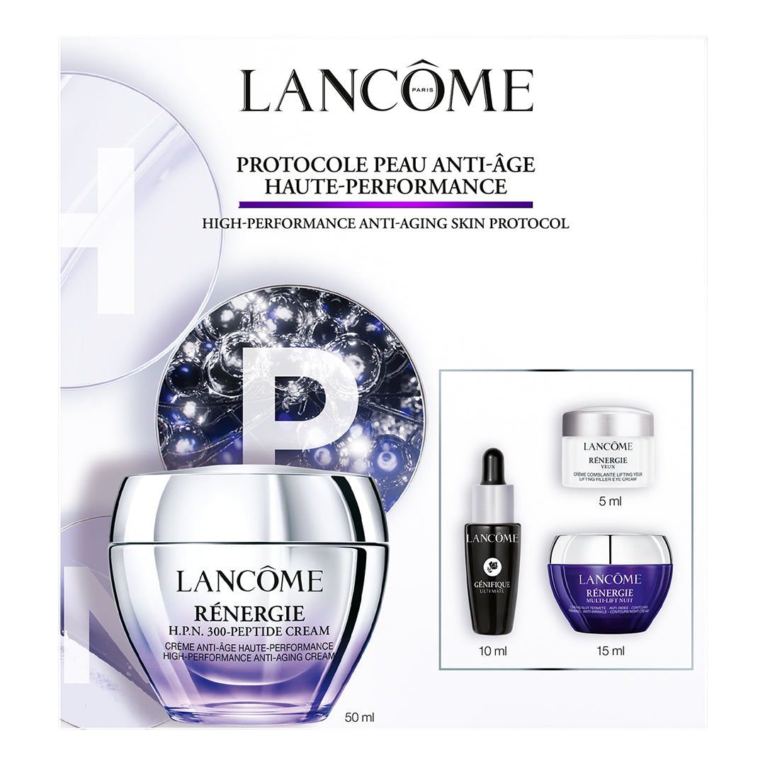 LANCOME RÉNERGIE H.P.N. 300 PEPTIDE CREAM SET 50ML - Anti-Aging Face Moisturizer with Peptides & Hyaluronic Acid - Day & Night Cream for Wrinkles & Firming - Perfect for Dry Skin & Mature Skin Care Routine