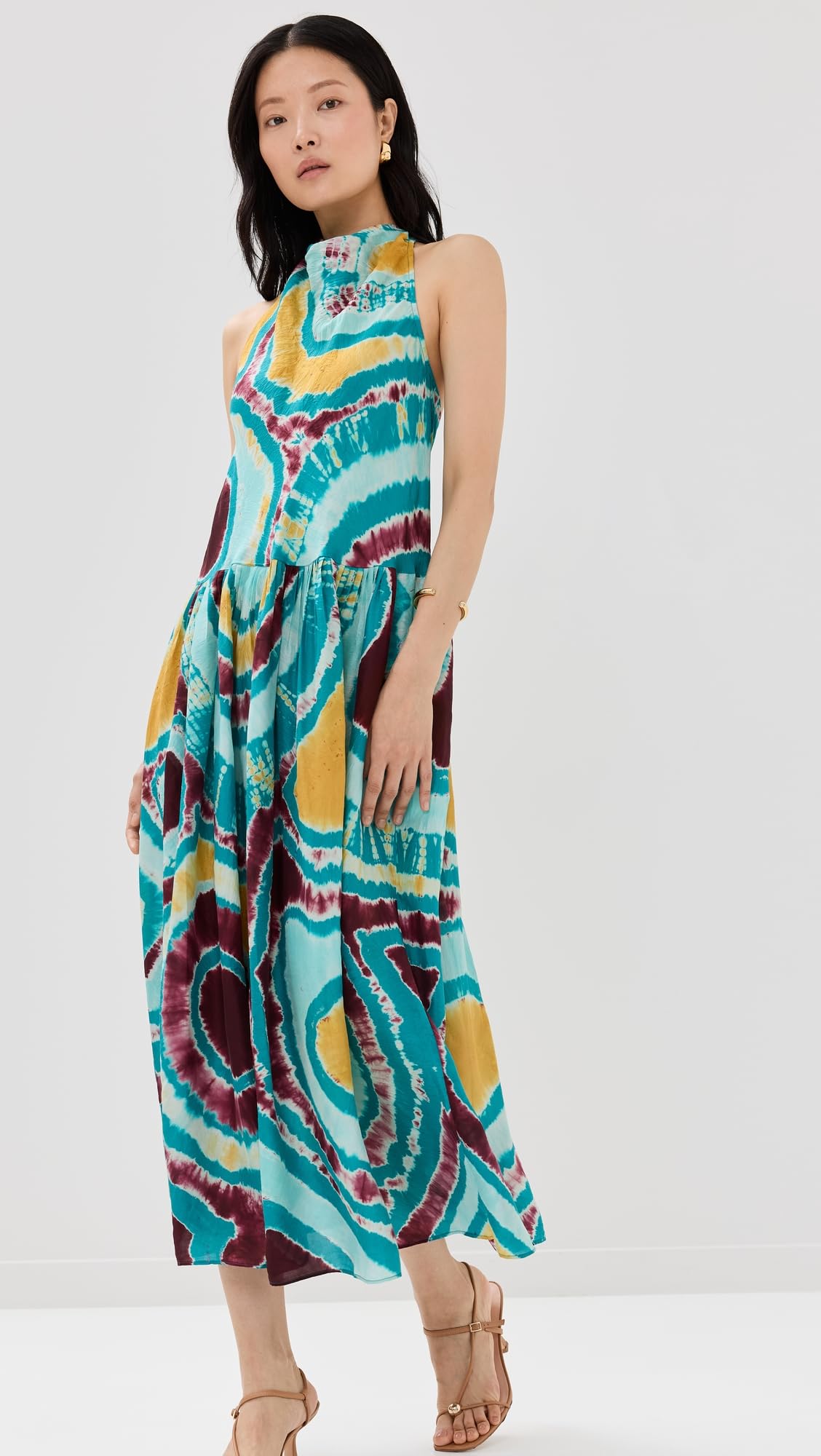 Ulla Johnson Women's Assa Dress - Floral Printed Maxi Dress with Ruffled Sleeves for Summer, Beach, and Special Occasions